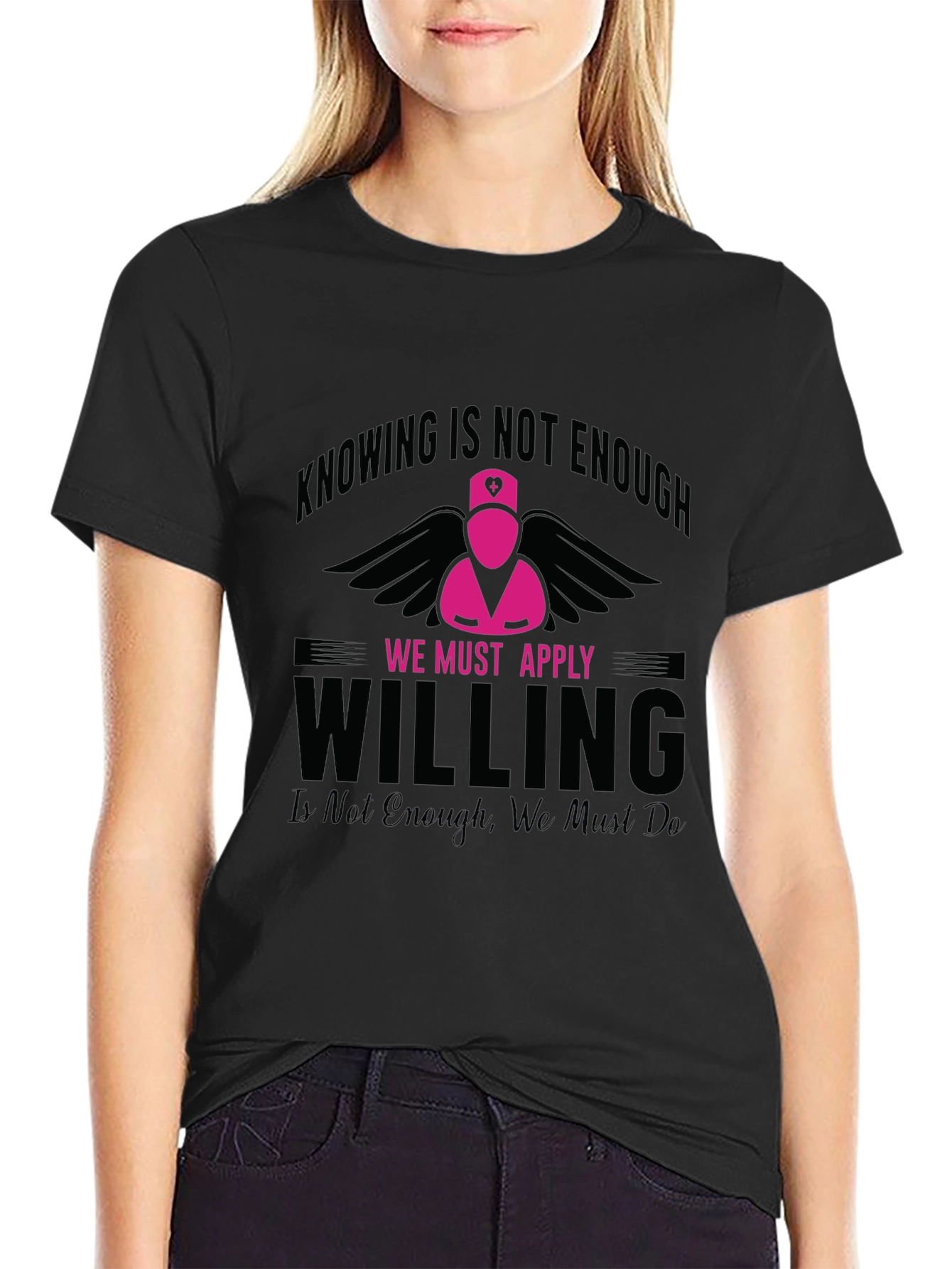 Nurse Angel Graphic T-Shirt - Knowing is Not Enough