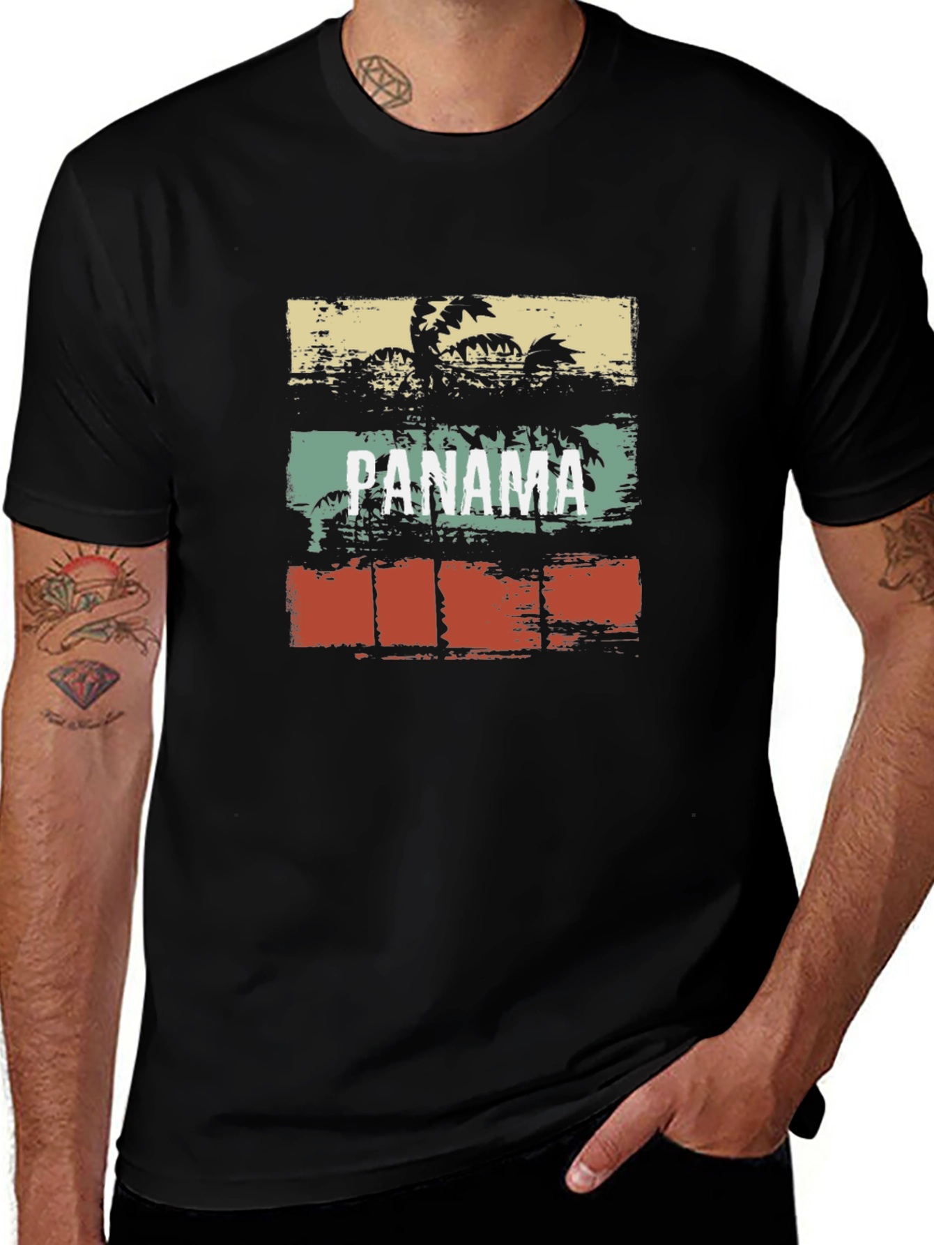 Panama Palm Tree T-Shirt - Tropical Vacation Vibes