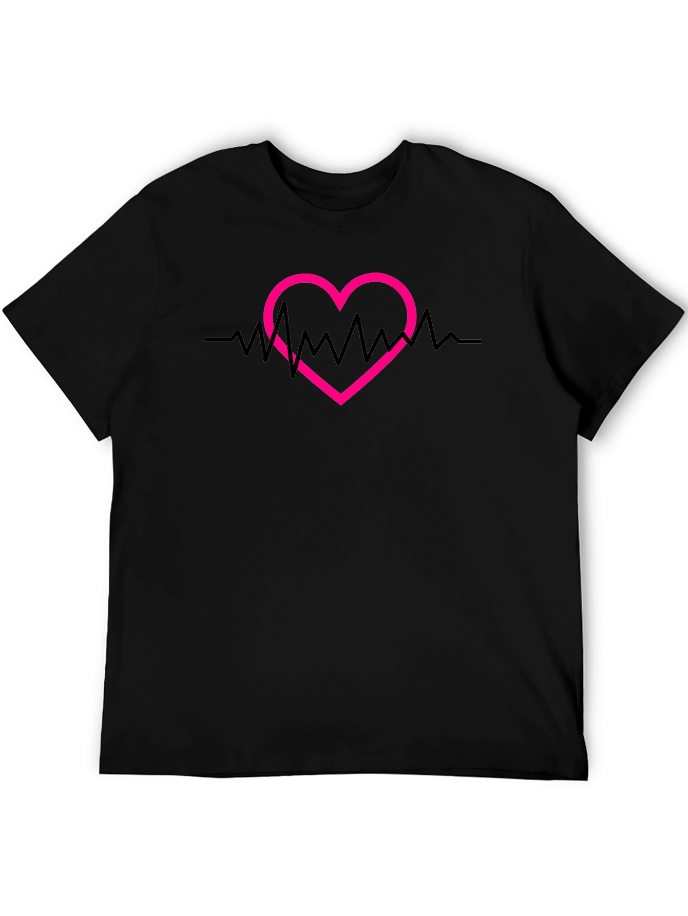 Heartbeat Heart Graphic Tee - Stylish Casual Top