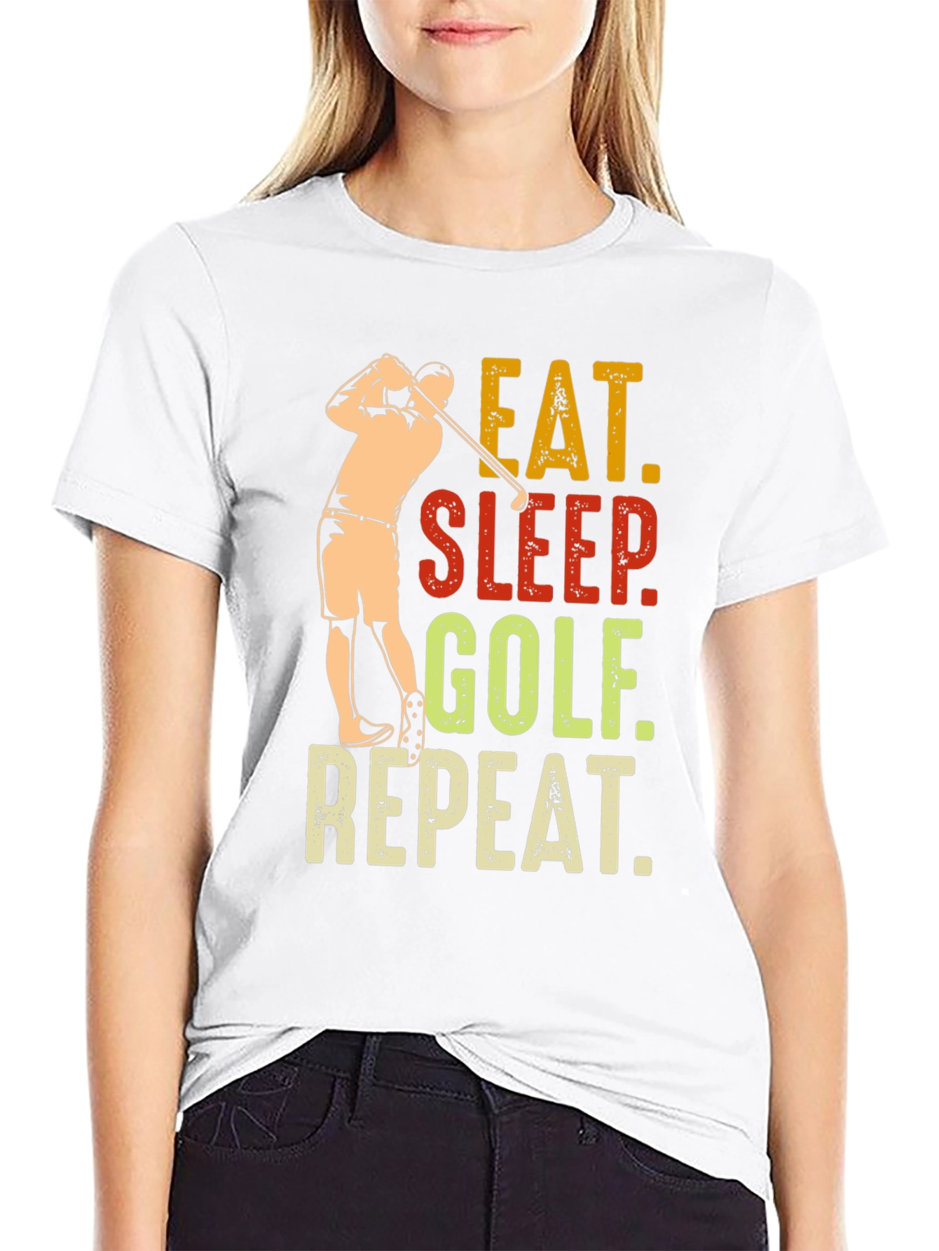 Eat Sleep Golf Repeat Graphic Tee