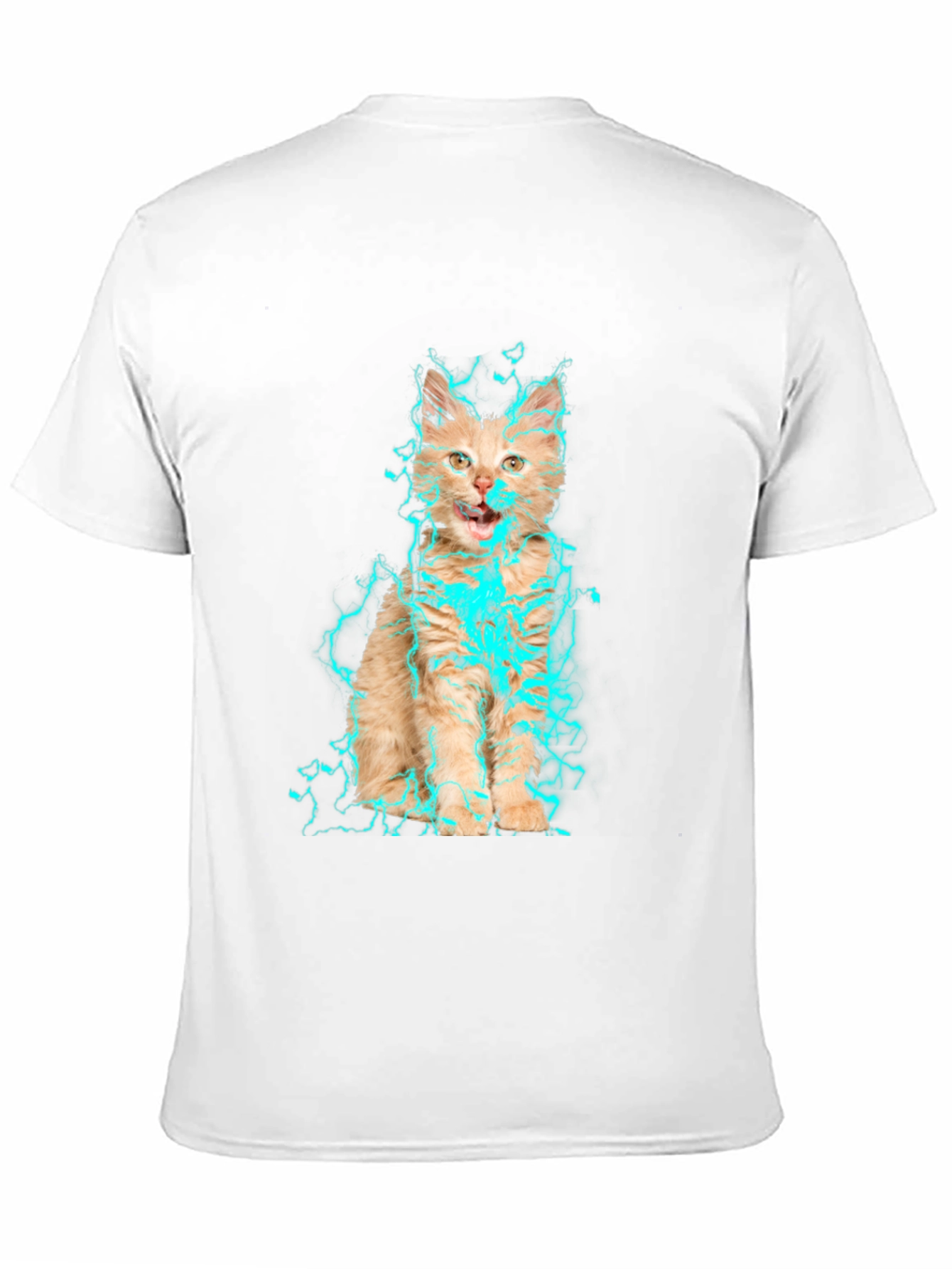 Electric Cat Graphic T-Shirt - Black Cotton Tee