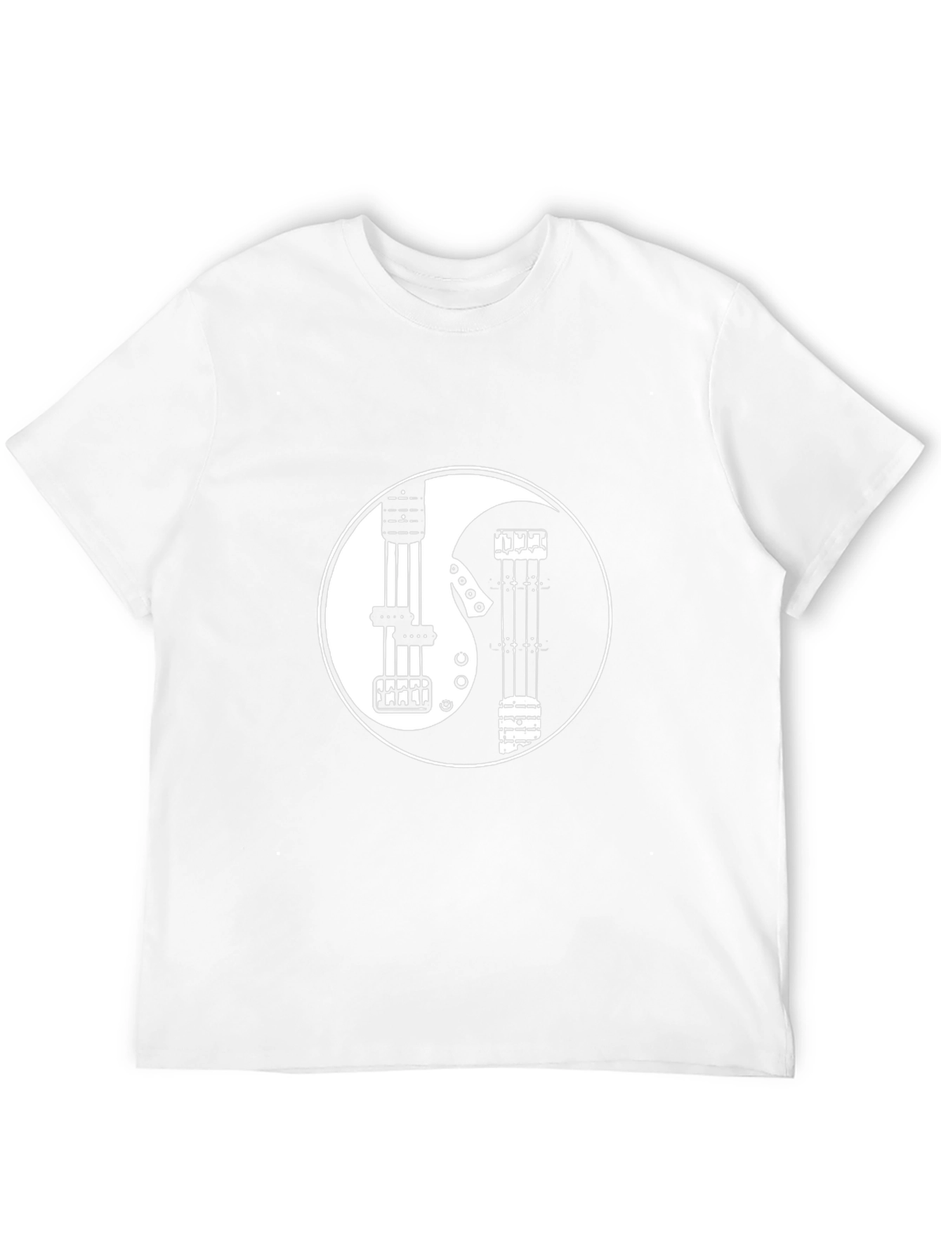 Yin Yang Guitar T-Shirt - Black Cotton Blend