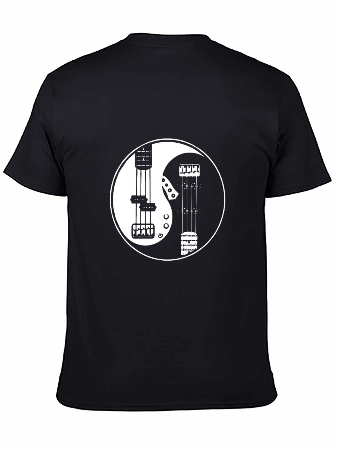 Yin Yang Guitar T-Shirt - Black Cotton Blend