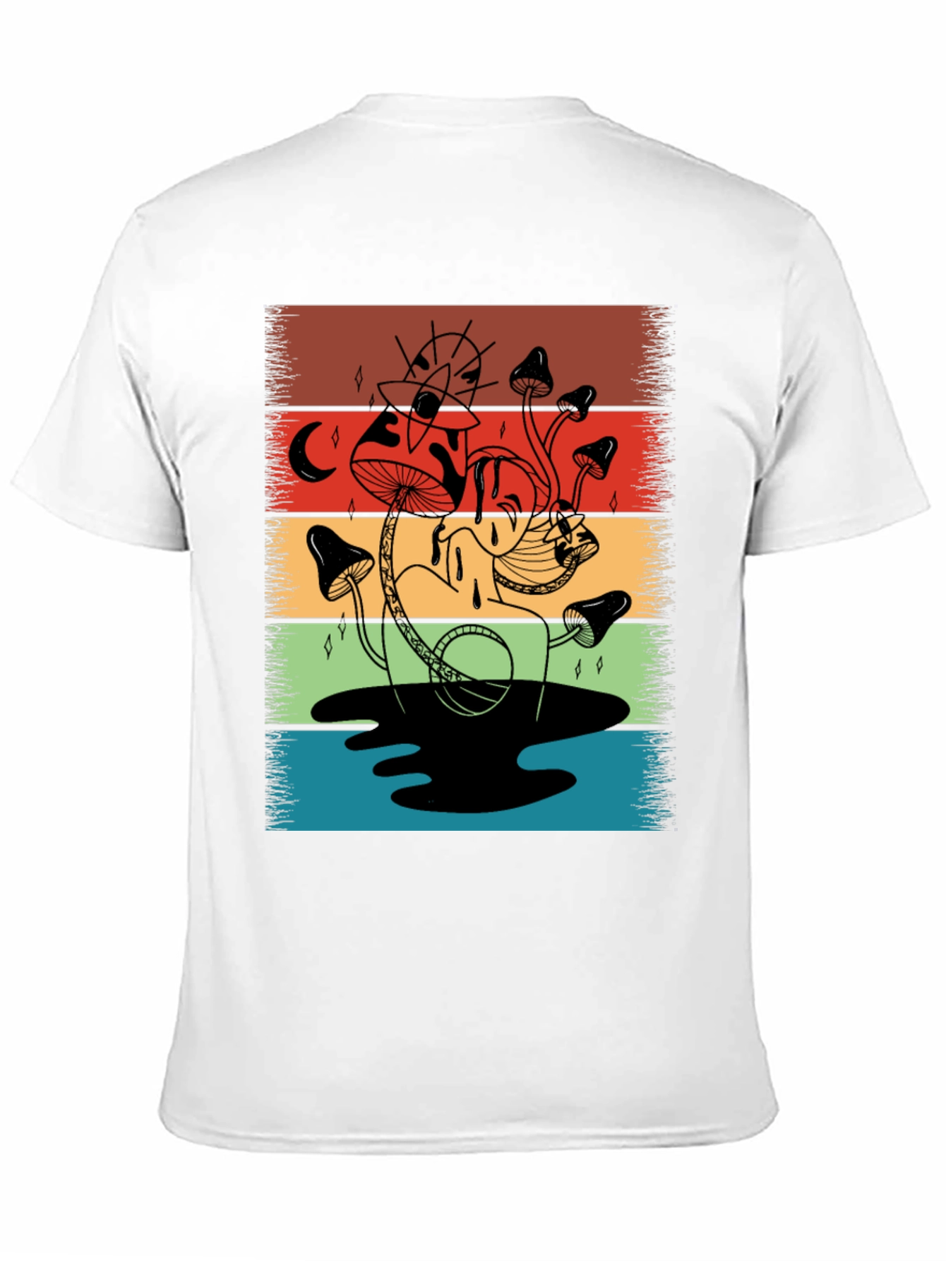 Retro Mushroom Graphic T-Shirt - Psychedelic Style