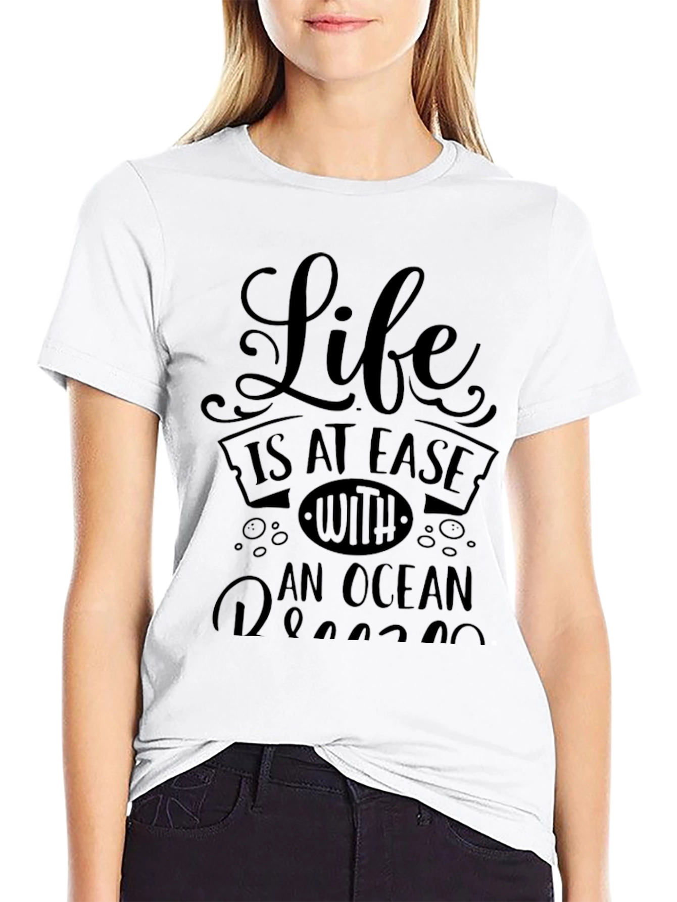 Life Is At Ease With An Ocean Graphic Tee