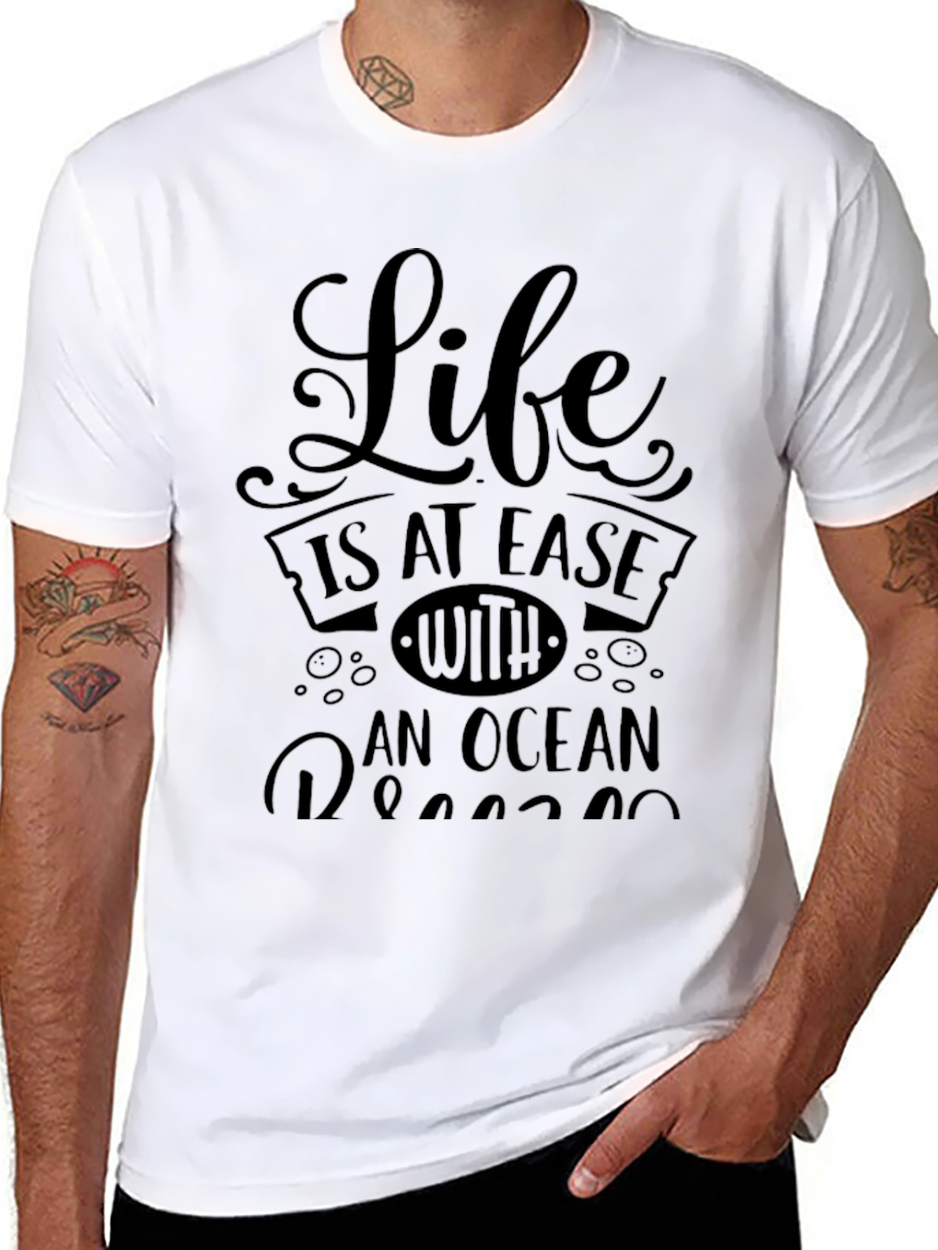 Life Is At Ease With An Ocean Graphic Tee