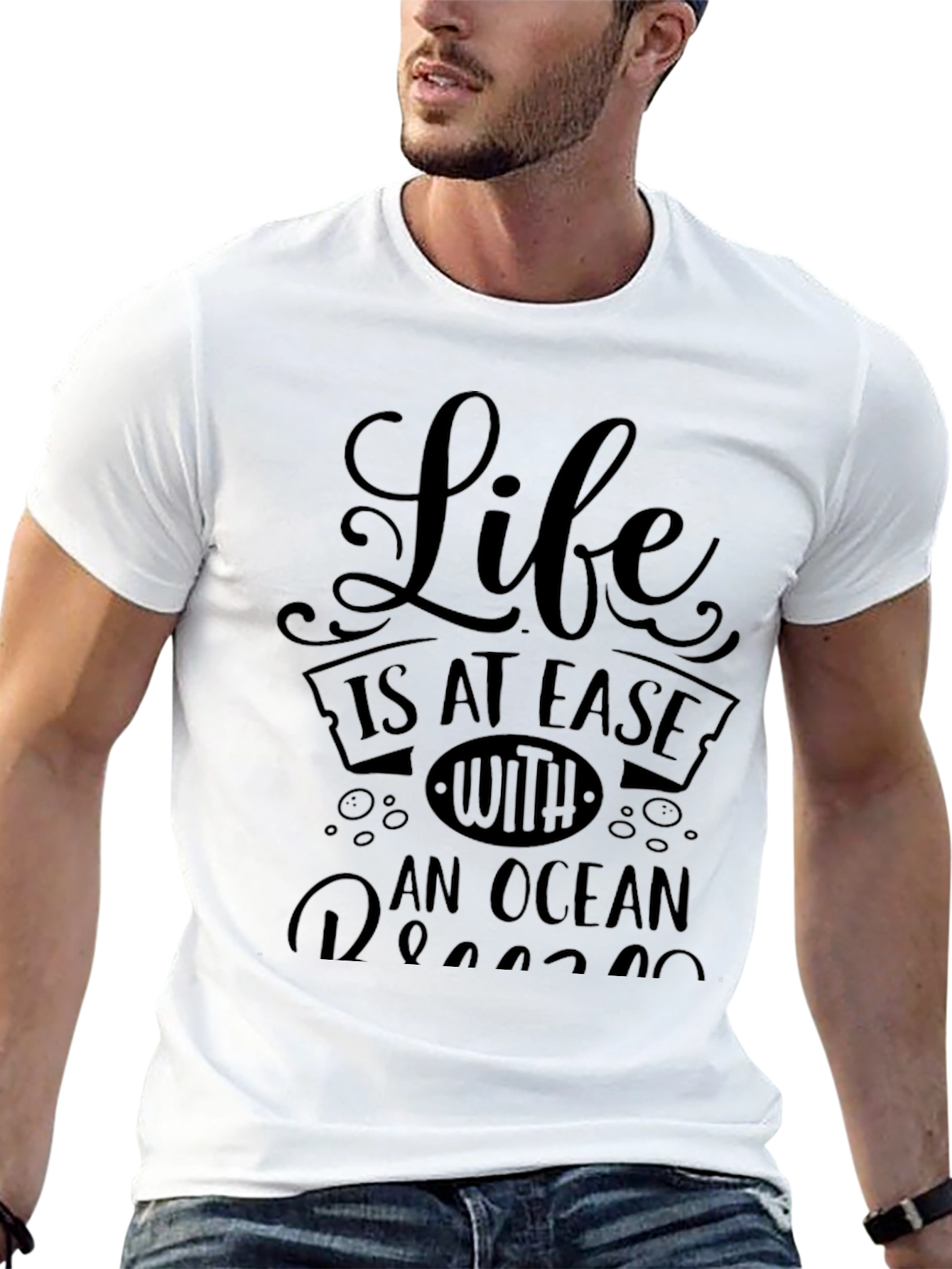 Life Is At Ease With An Ocean Graphic Tee