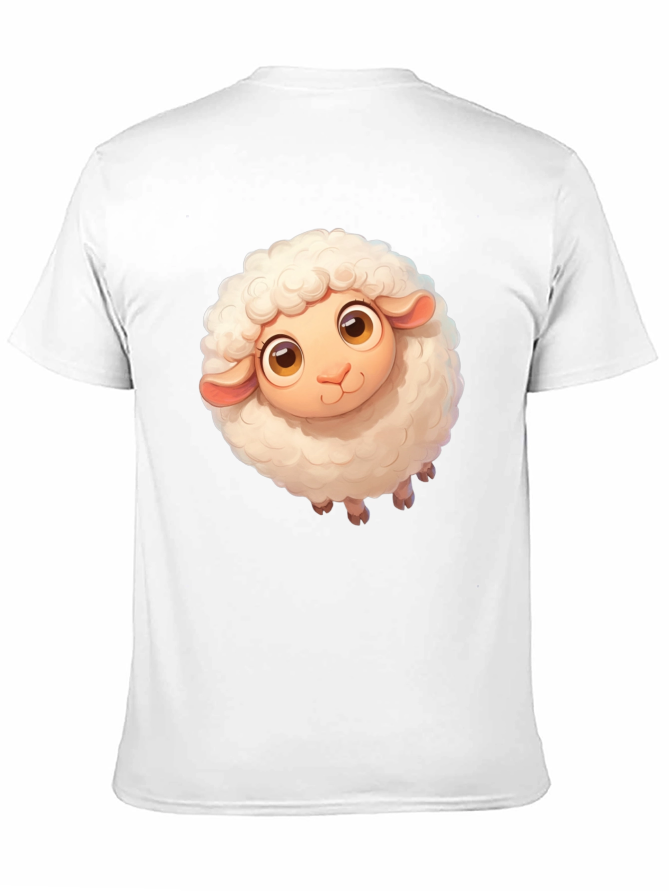 Cute Sheep Graphic Tee - Black Cotton Blend