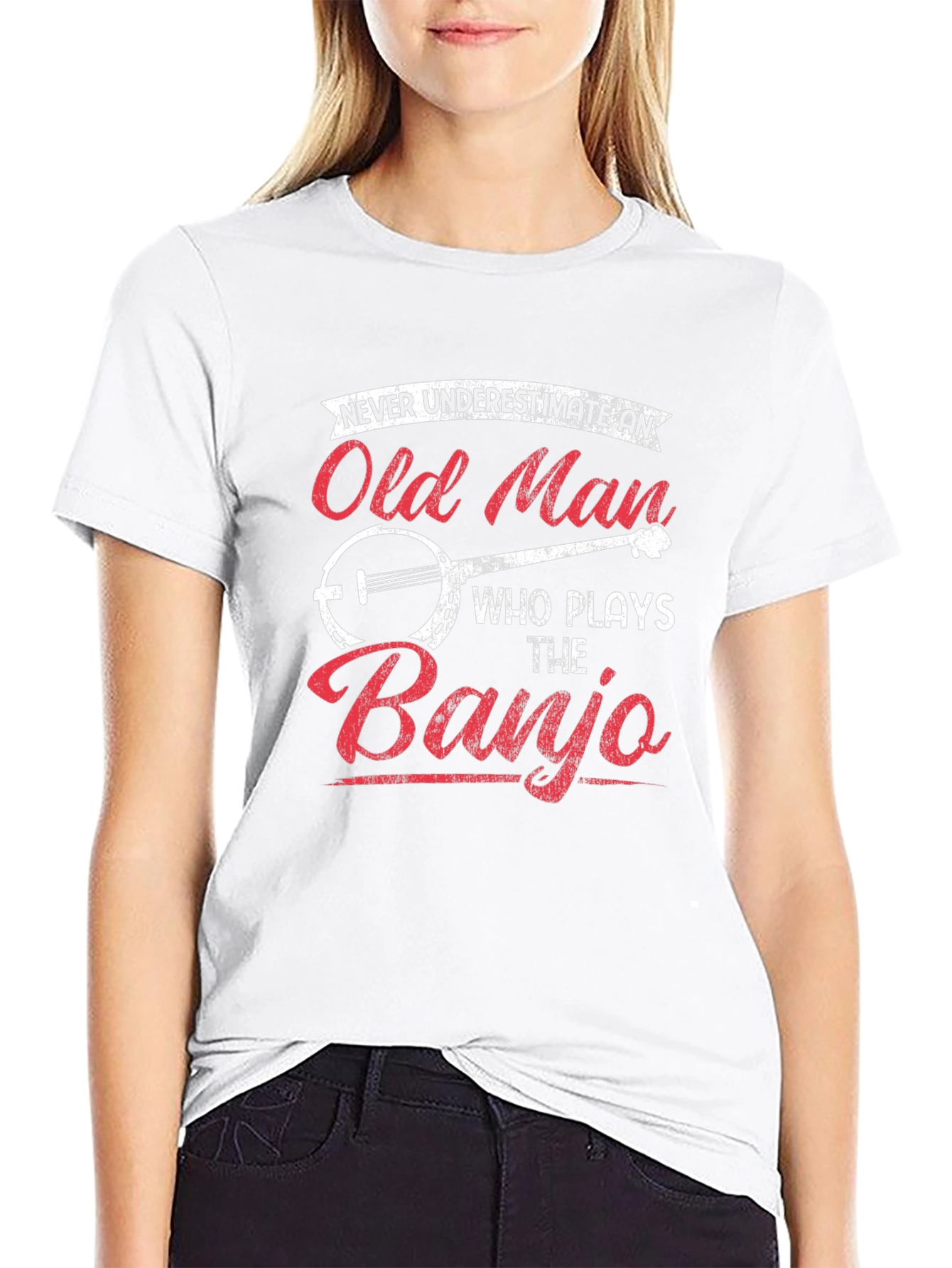 Old Man Banjo T-Shirt - Musician Novelty Tee