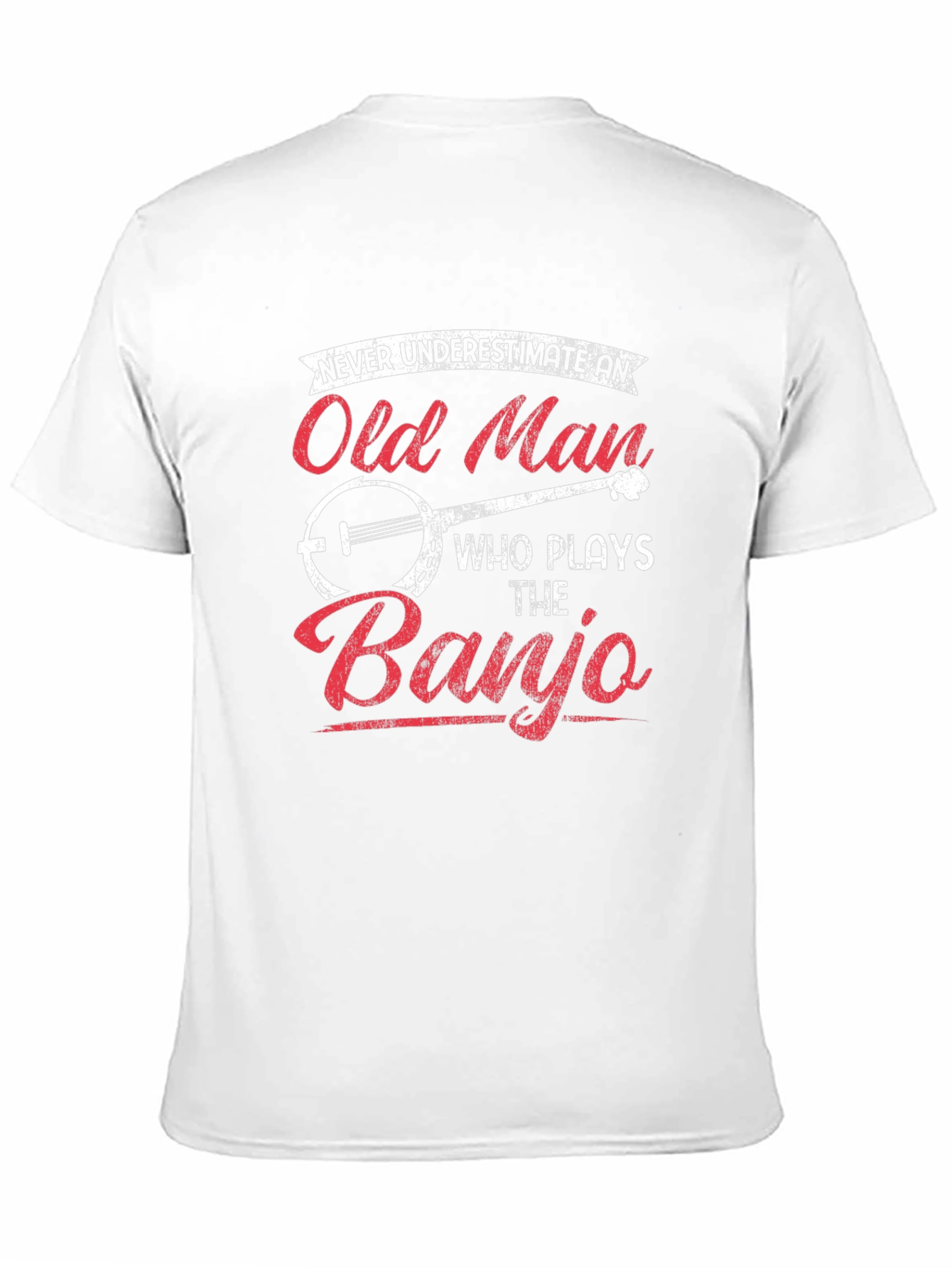 Old Man Banjo T-Shirt - Musician Novelty Tee