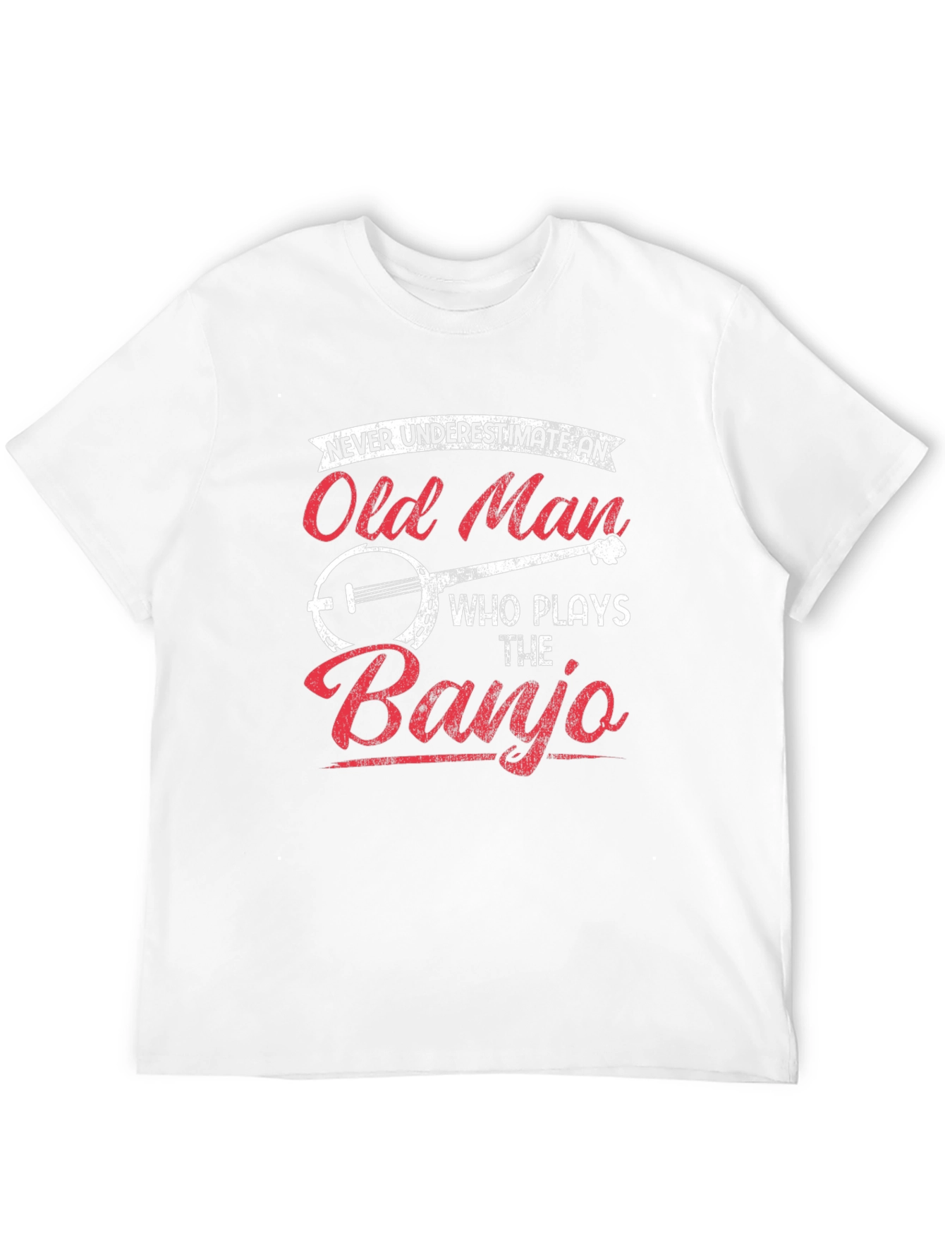 Old Man Banjo T-Shirt - Musician Novelty Tee