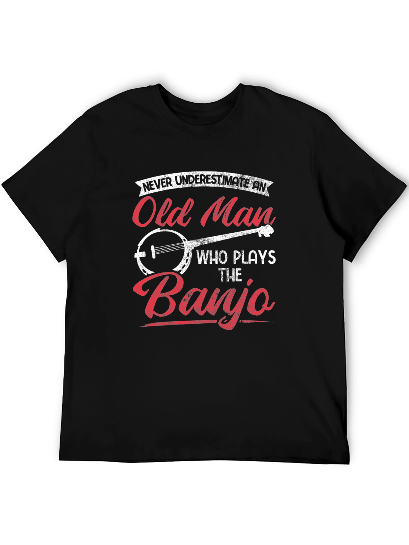 Old Man Banjo T-Shirt - Musician Novelty Tee