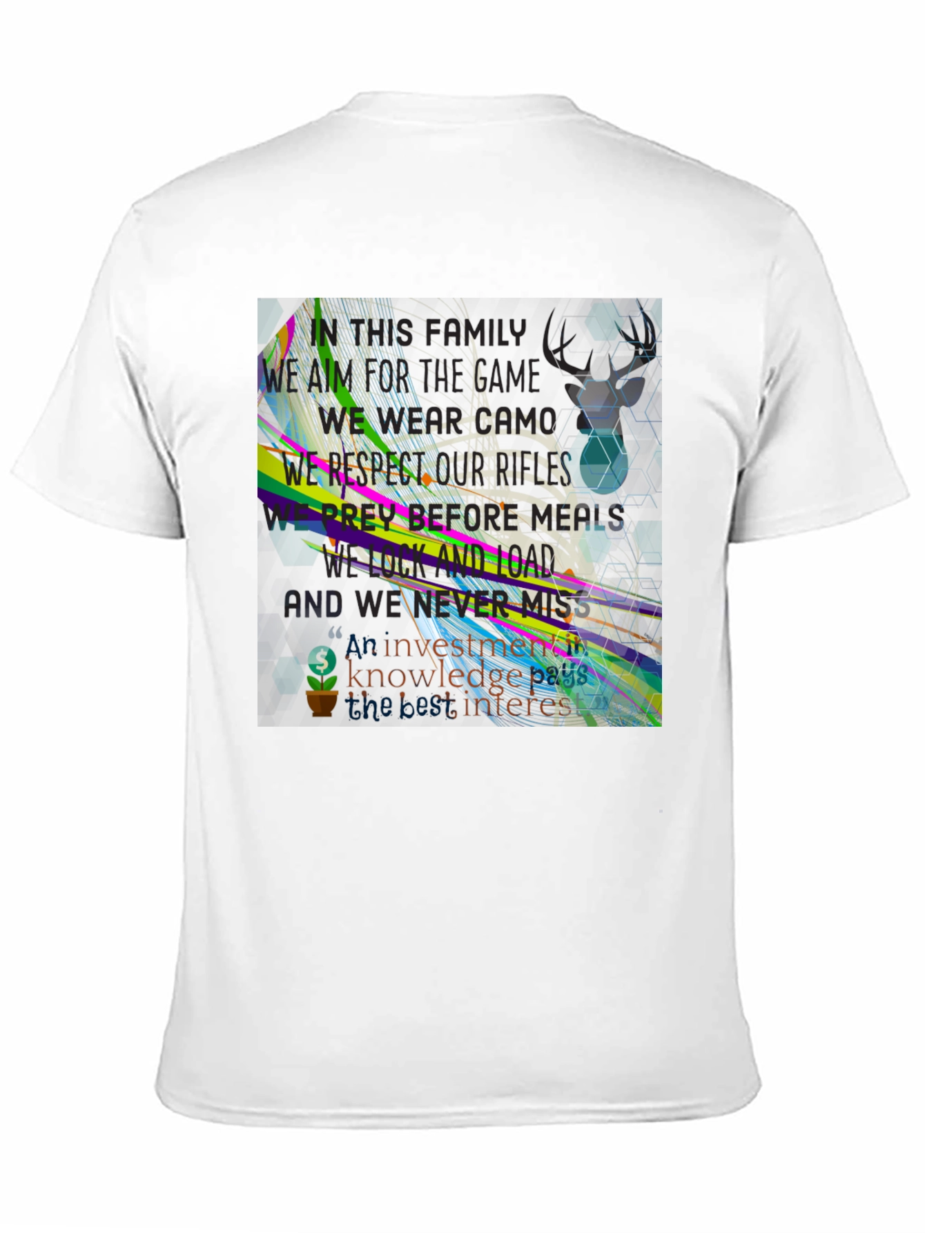 Abstract Geometric Graphic Print Black T-Shirt