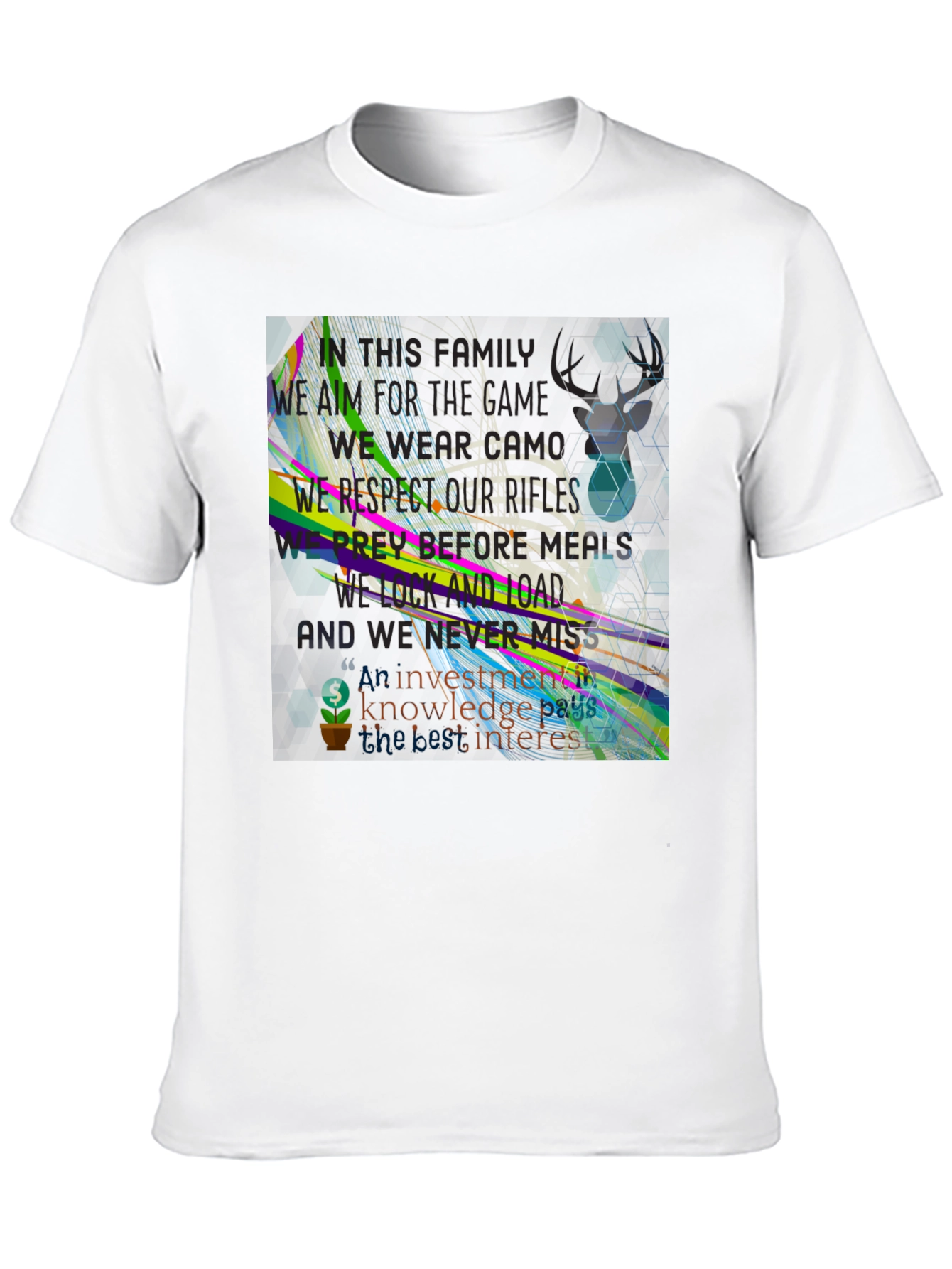 Abstract Geometric Graphic Print Black T-Shirt