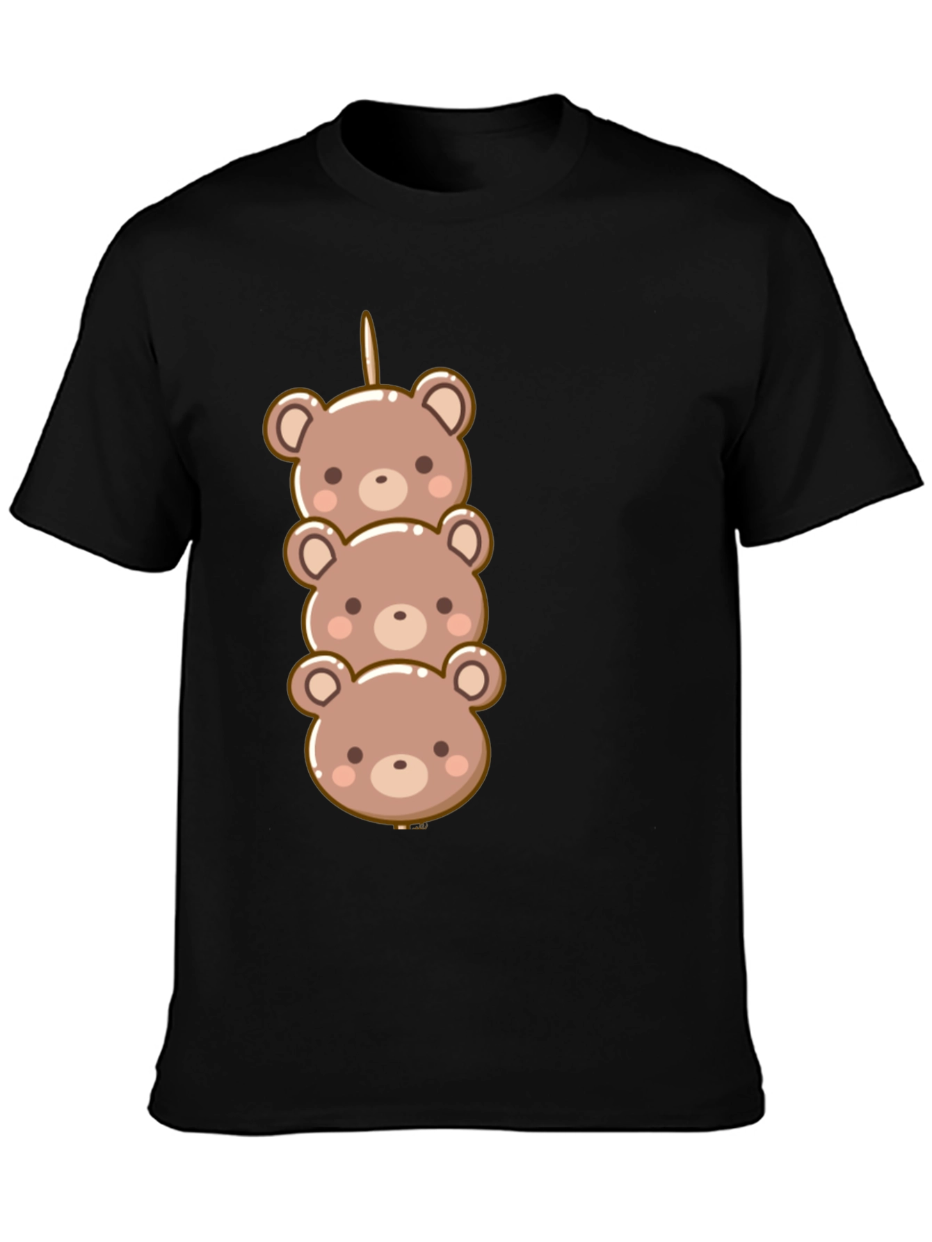 Cute Bear Dango Graphic Tee - Black