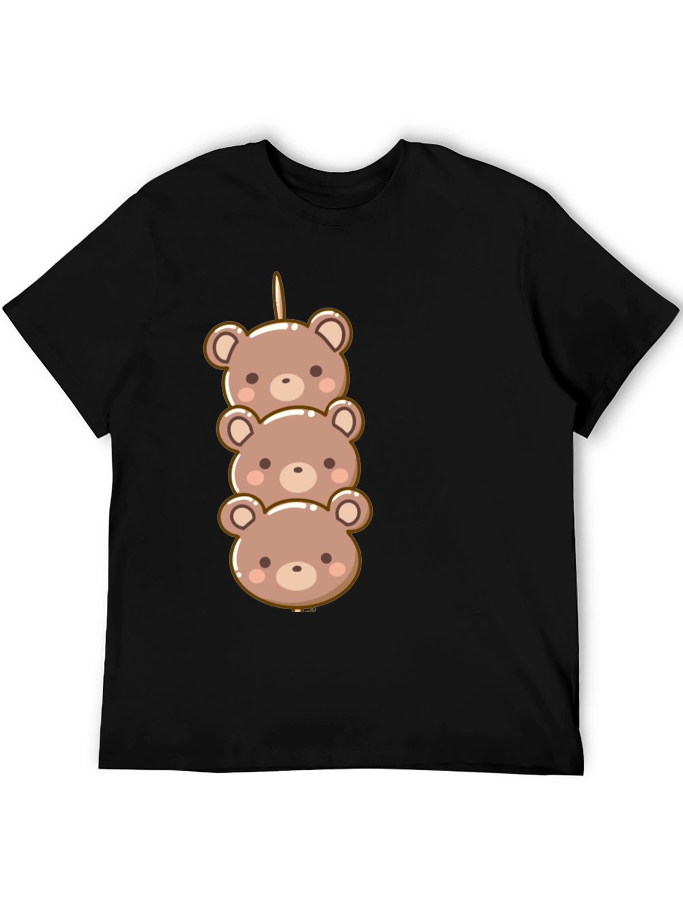 Cute Bear Dango Graphic Tee - Black