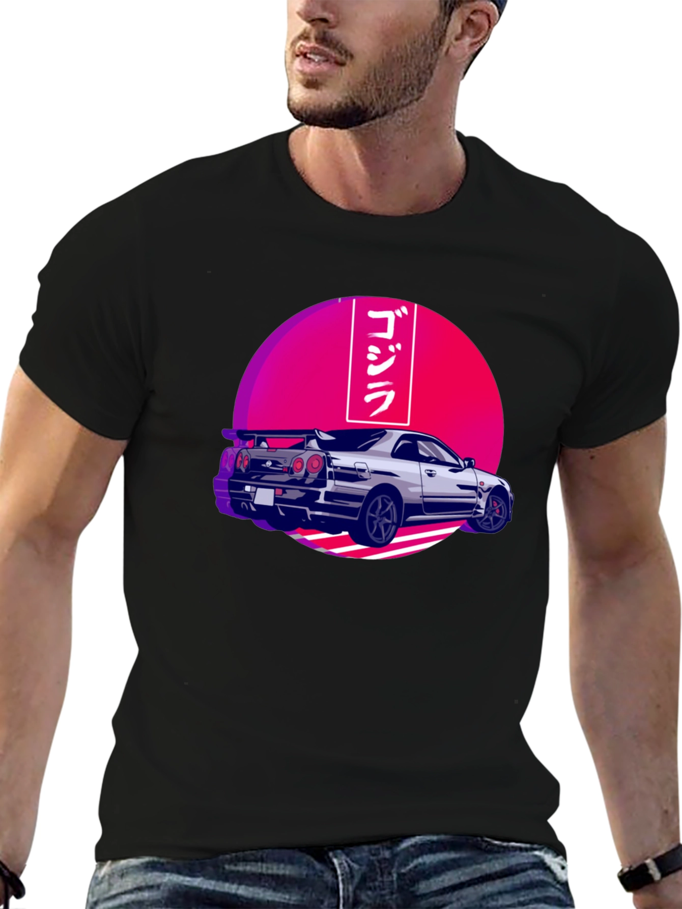 Godzilla Car Graphic Tee - Black