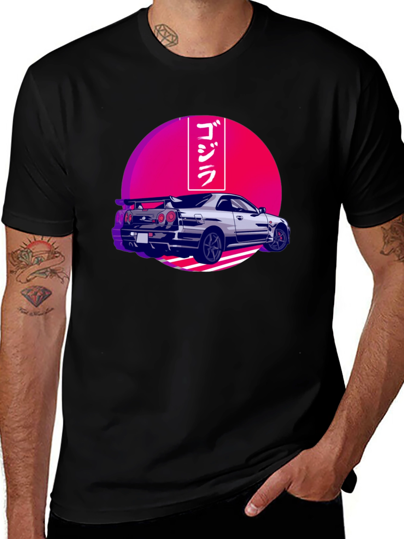 Godzilla Car Graphic Tee - Black