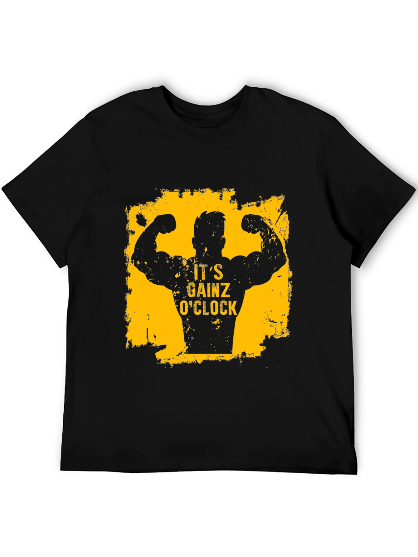 Its Gainz OClock Mens Black T-Shirt