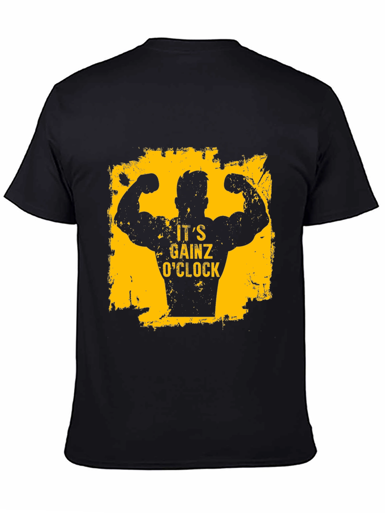 Its Gainz OClock Mens Black T-Shirt