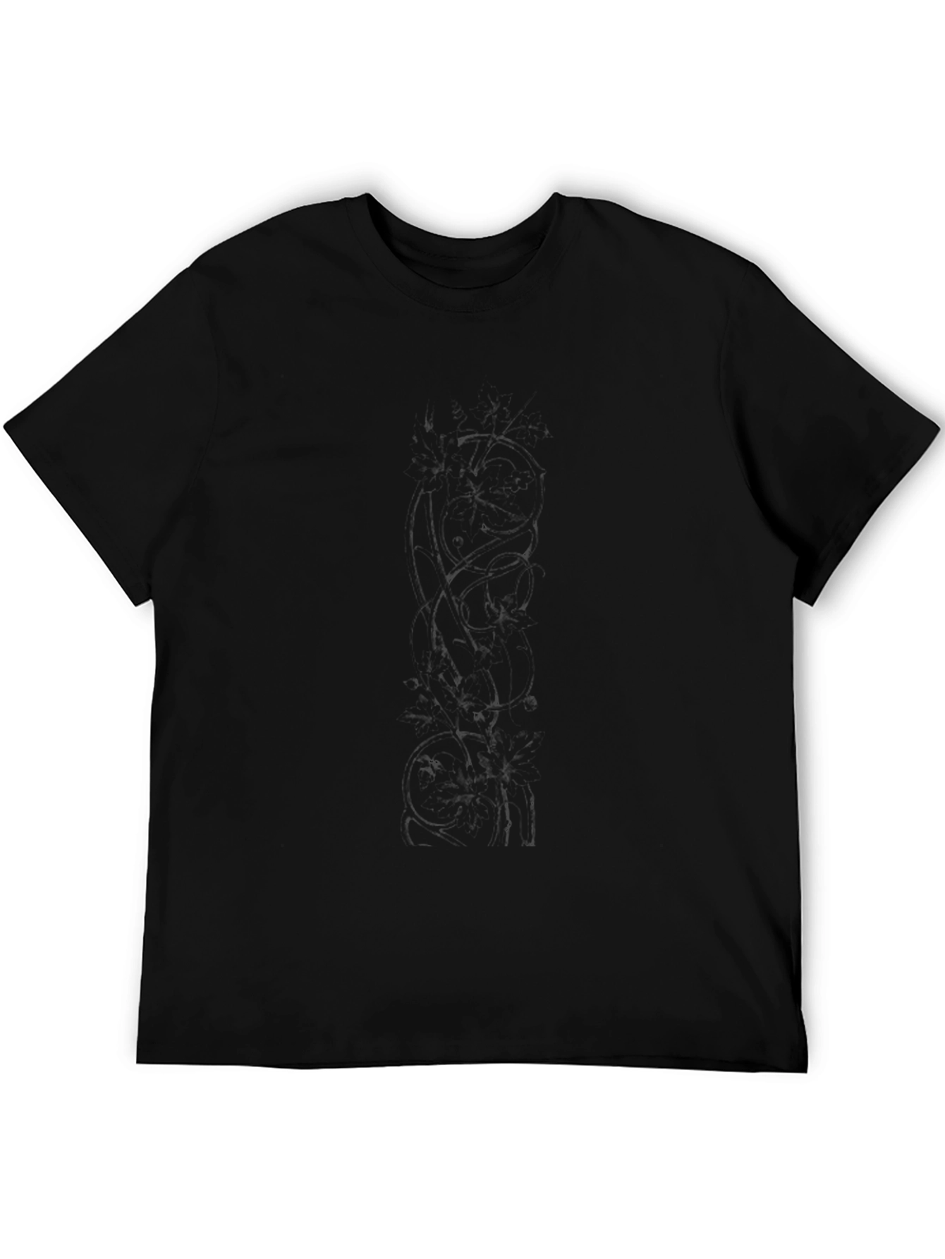 Mens Black Graphic Print Crew Neck T-Shirt