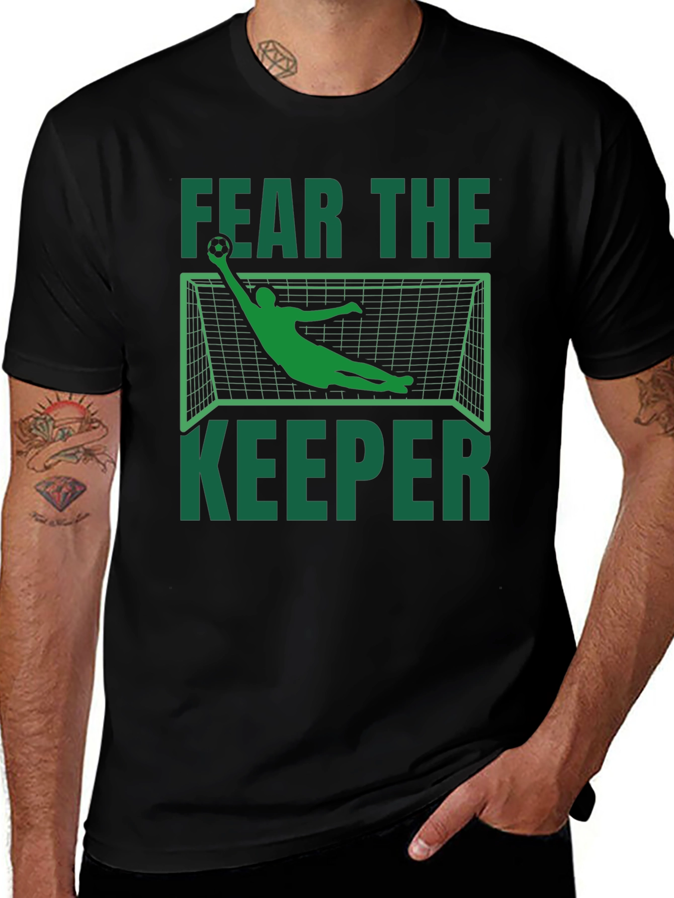 Fear the Keeper Graphic T-Shirt - Soccer Goalie Design
