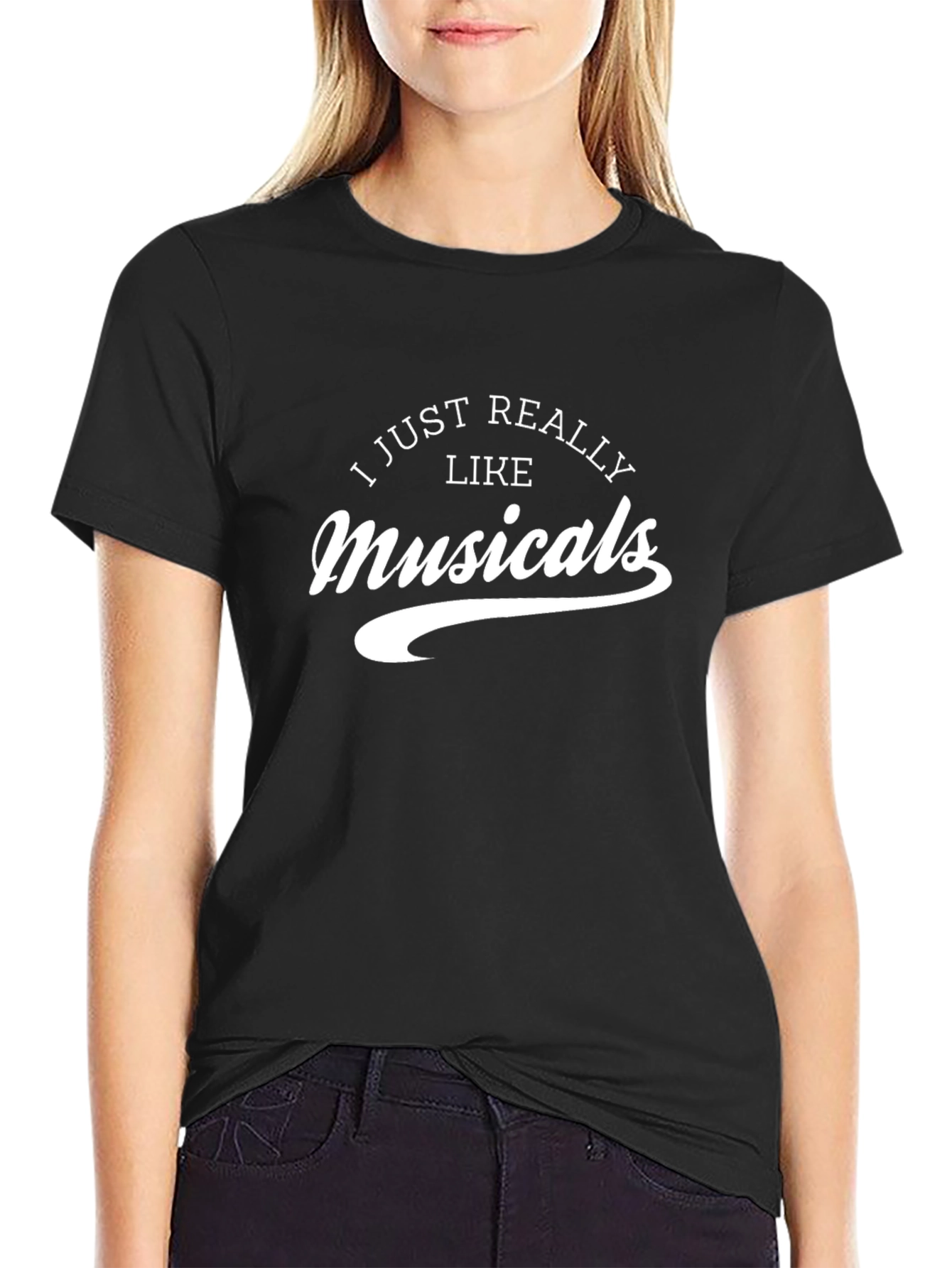 I Just Really Like Musicals Black T-Shirt