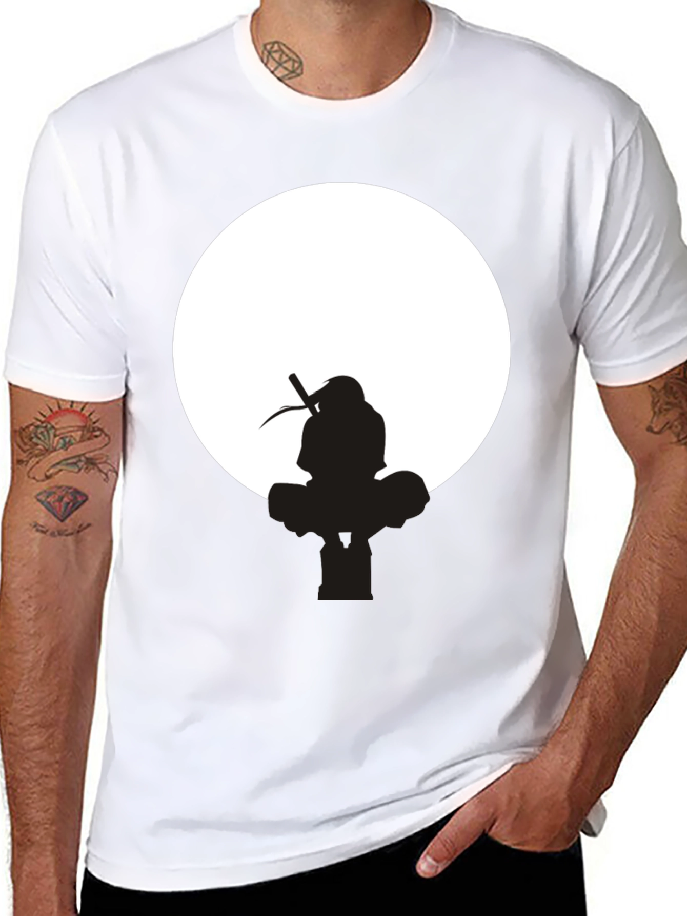 Itachi Uchiha Silhouette Black T-Shirt
