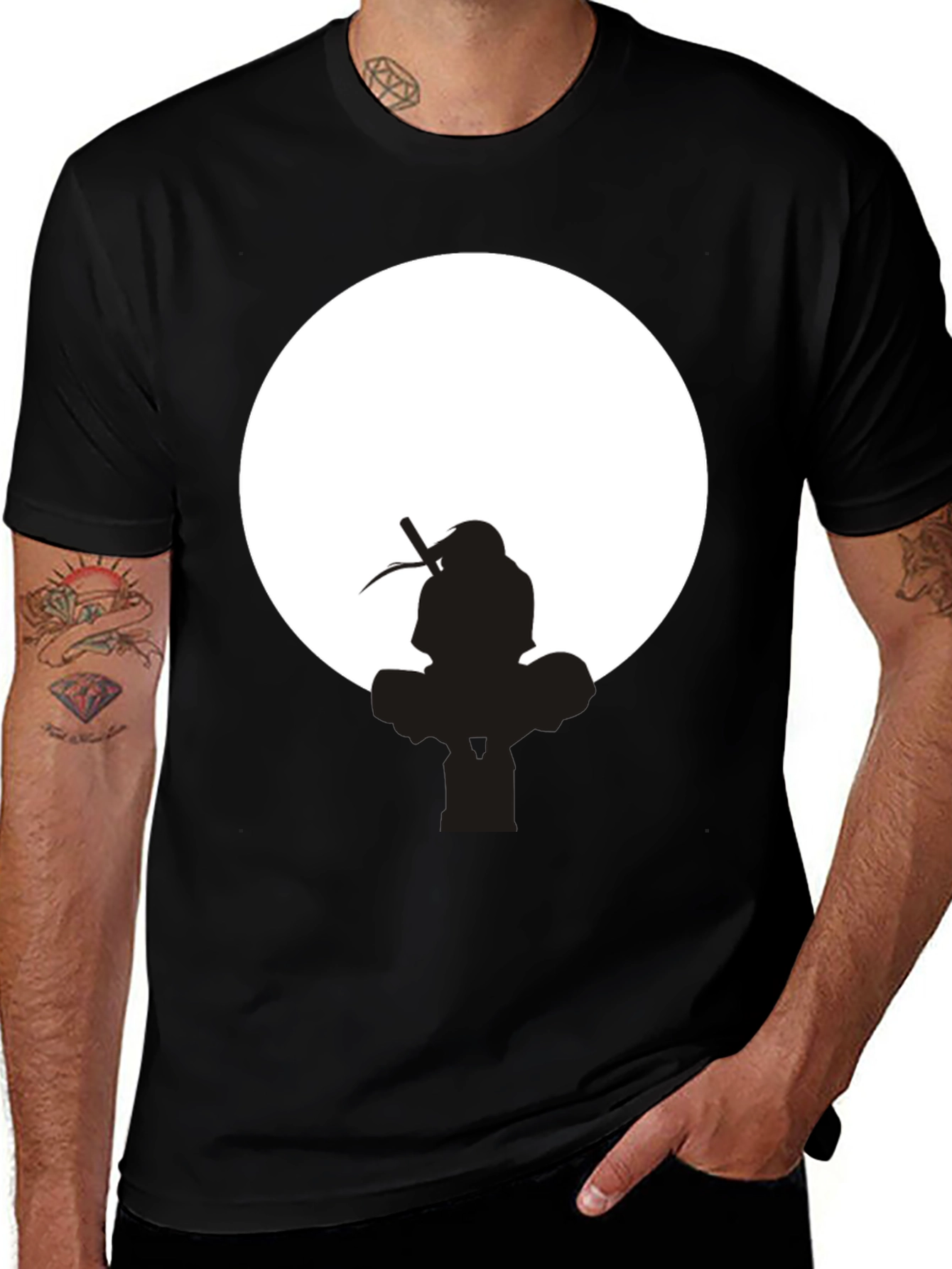 Itachi Uchiha Silhouette Black T-Shirt