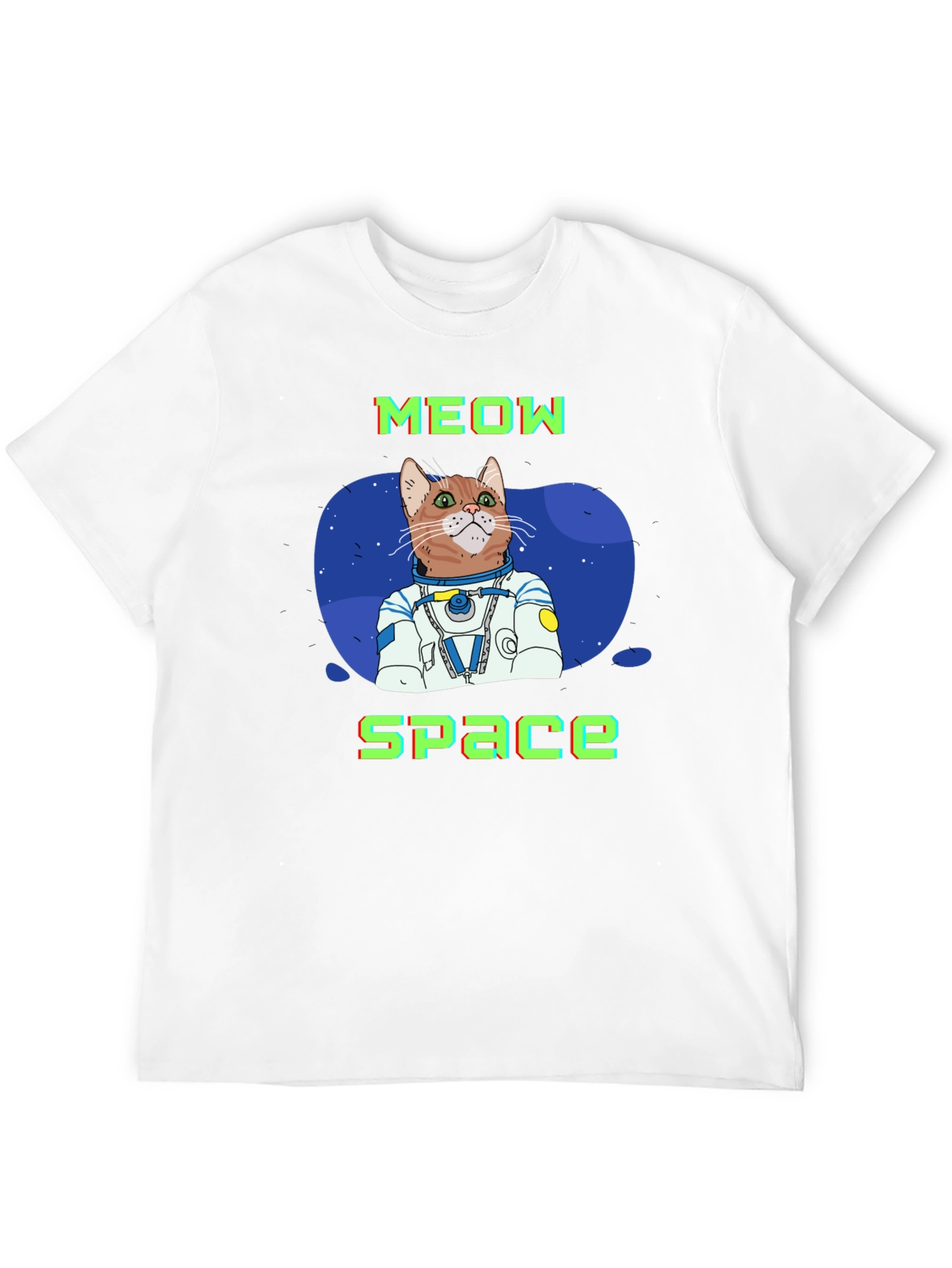 Meow Space Cat Astronaut T-Shirt - Black