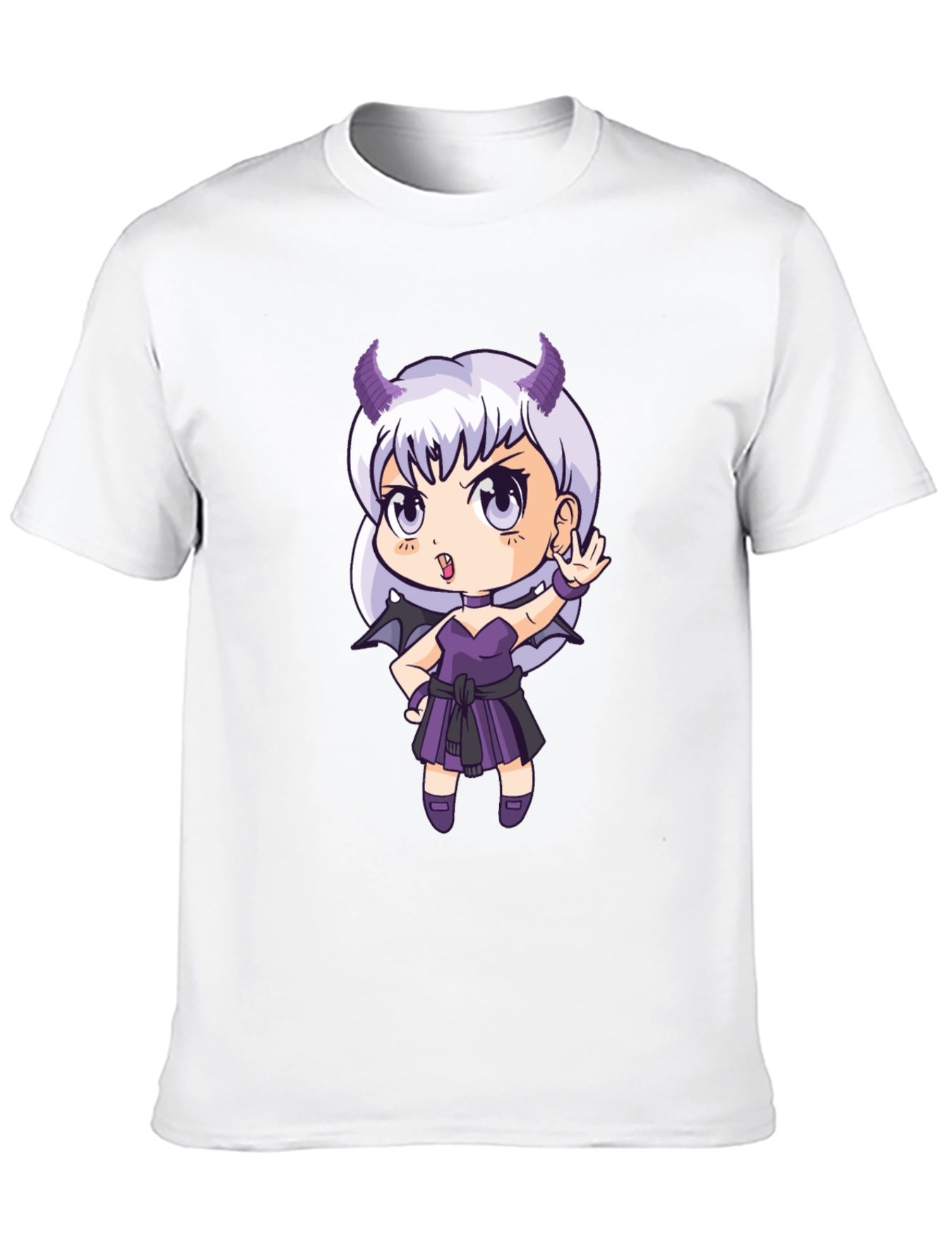 Anime Devil Girl T-Shirt - Black Cotton Tee