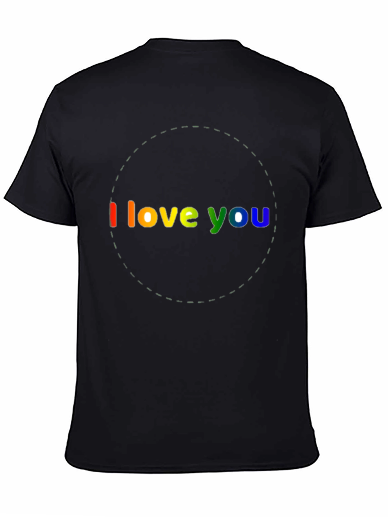 I Love You Rainbow Graphic Black T-Shirt