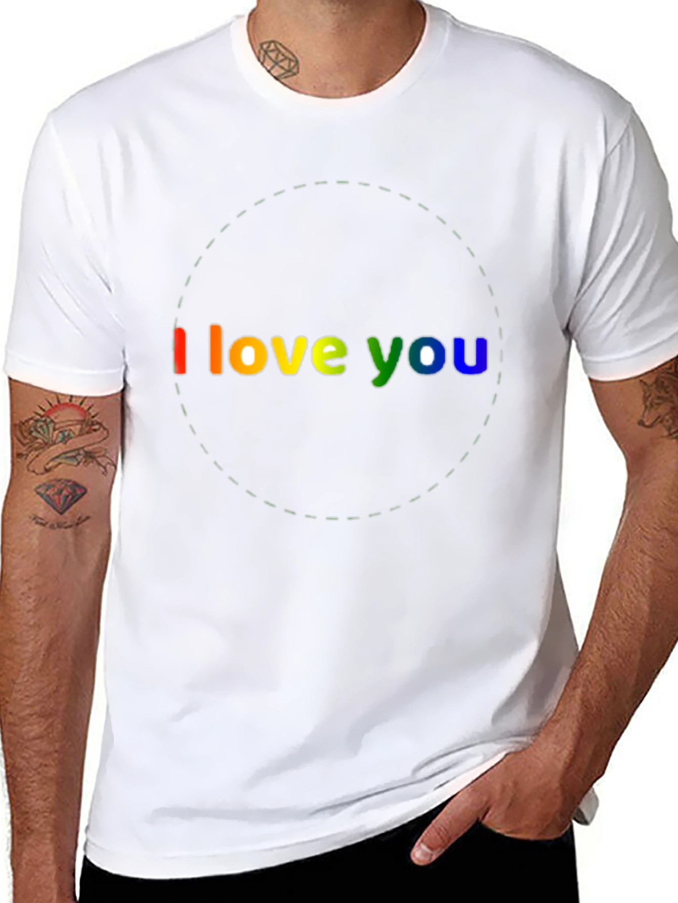 I Love You Rainbow Graphic Black T-Shirt