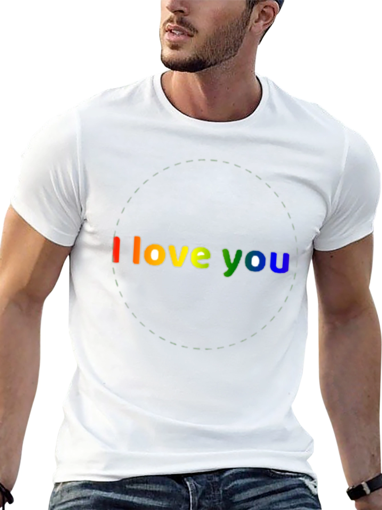 I Love You Rainbow Graphic Black T-Shirt