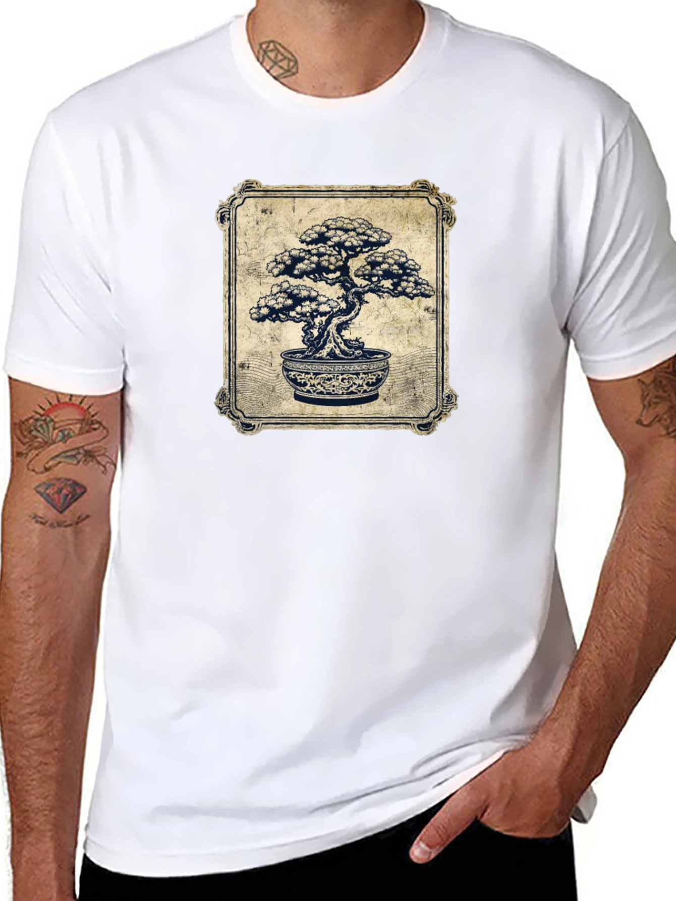 Bonsai Tree Graphic T-Shirt - Unique Artistic Design