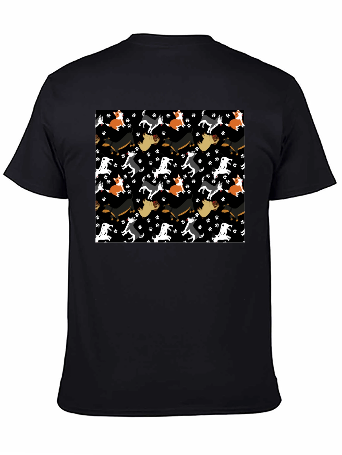 Dog Pattern Crew Neck T-Shirt
