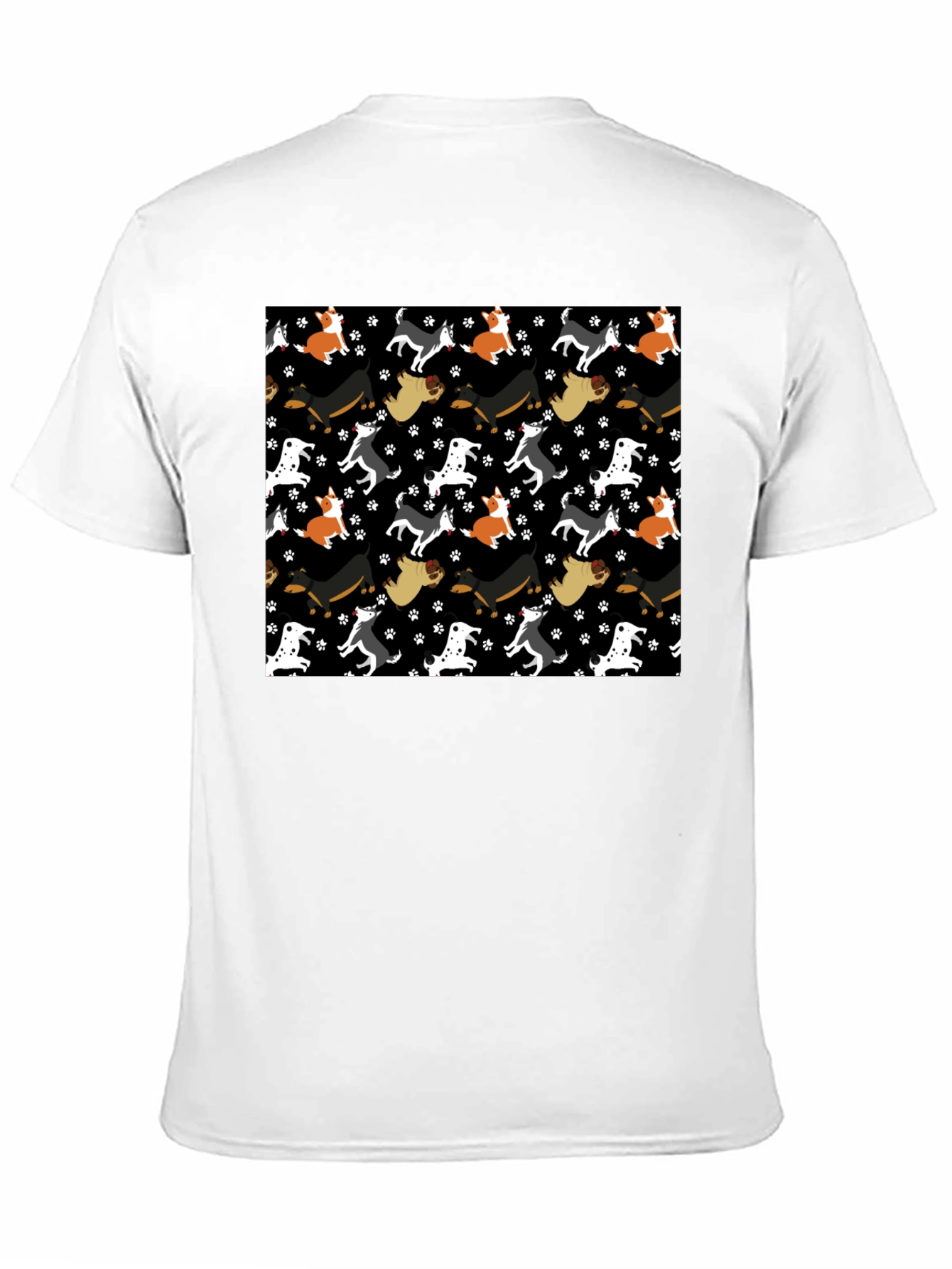 Dog Pattern Crew Neck T-Shirt