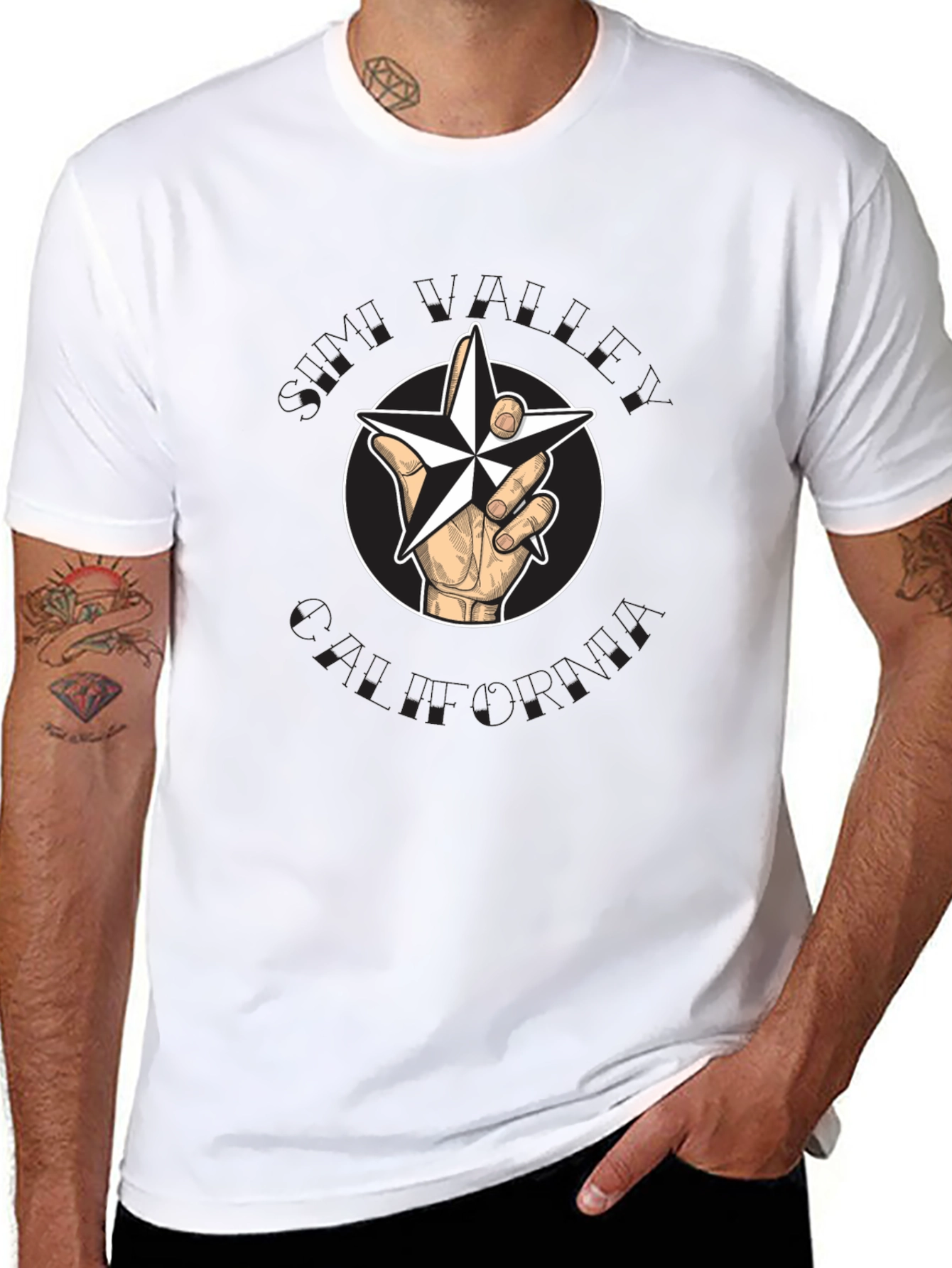 Star Hand Graphic T-Shirt - Black