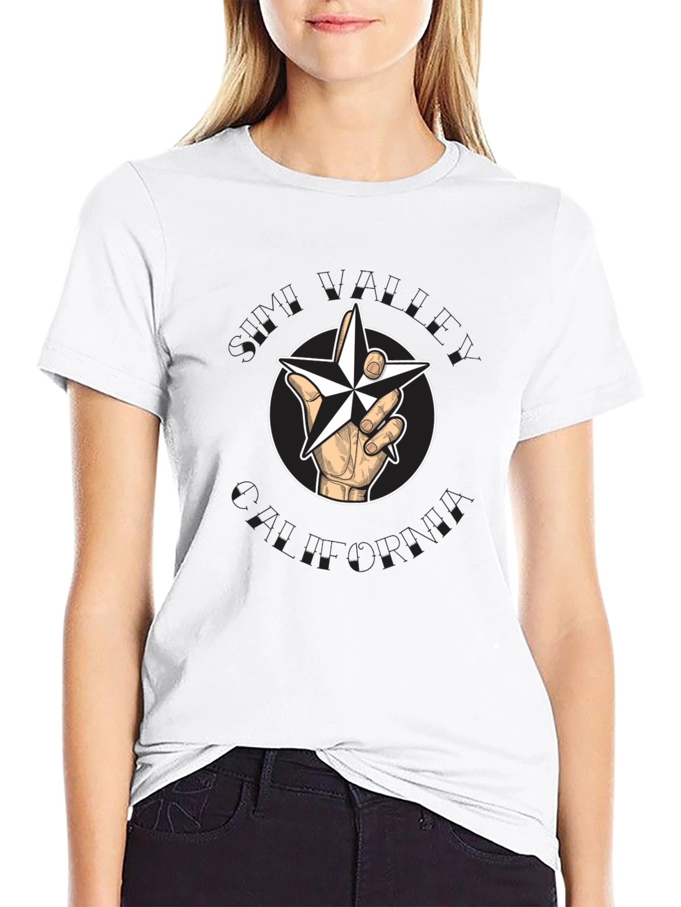 Star Hand Graphic T-Shirt - Black