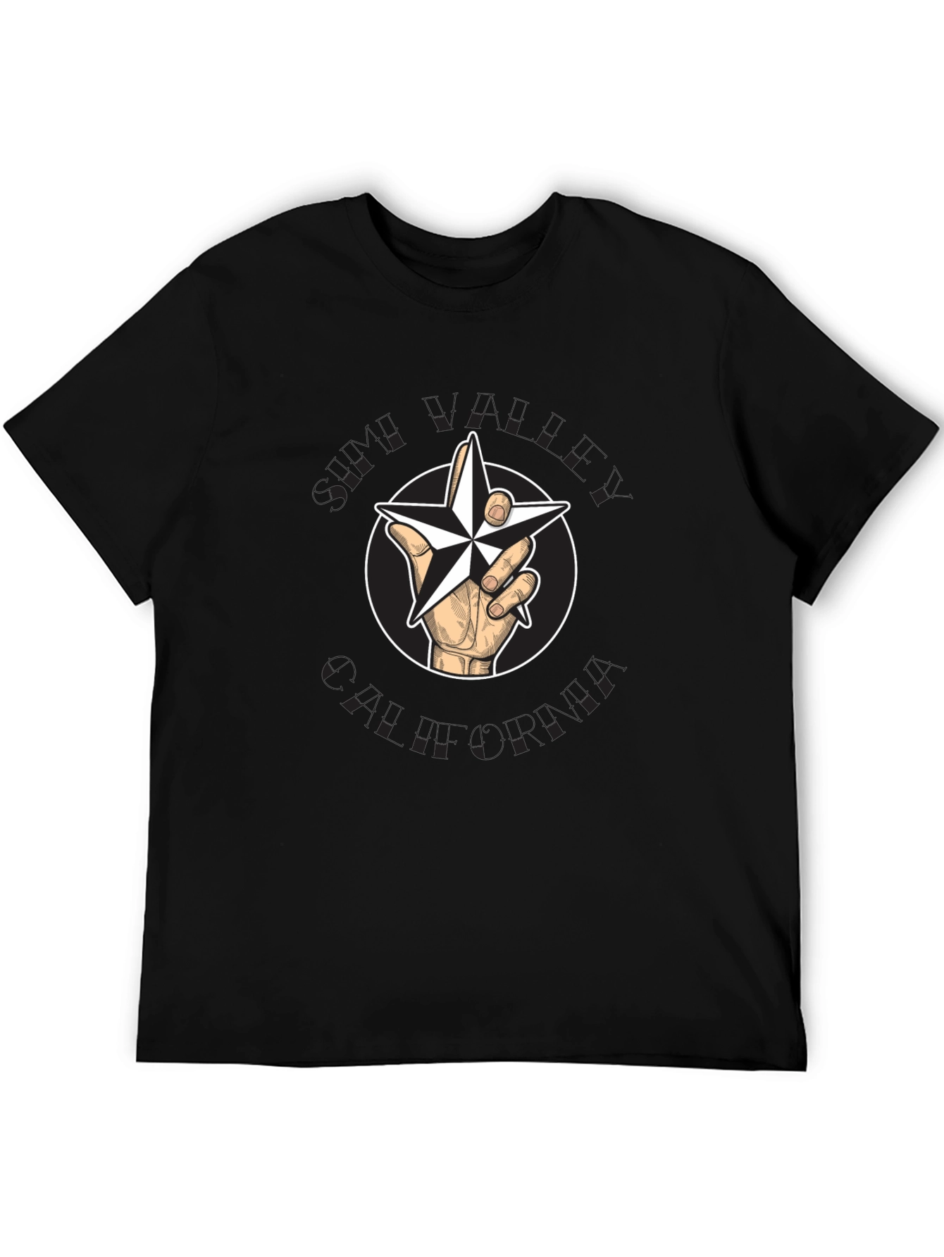Star Hand Graphic T-Shirt - Black