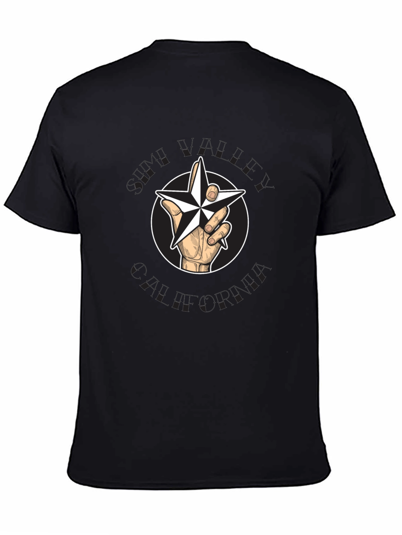 Star Hand Graphic T-Shirt - Black