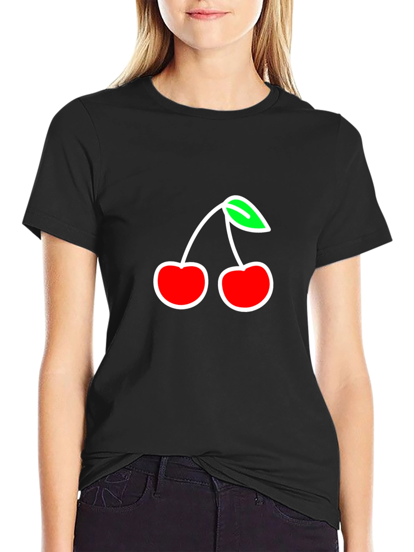 Cherry Graphic Black Tee