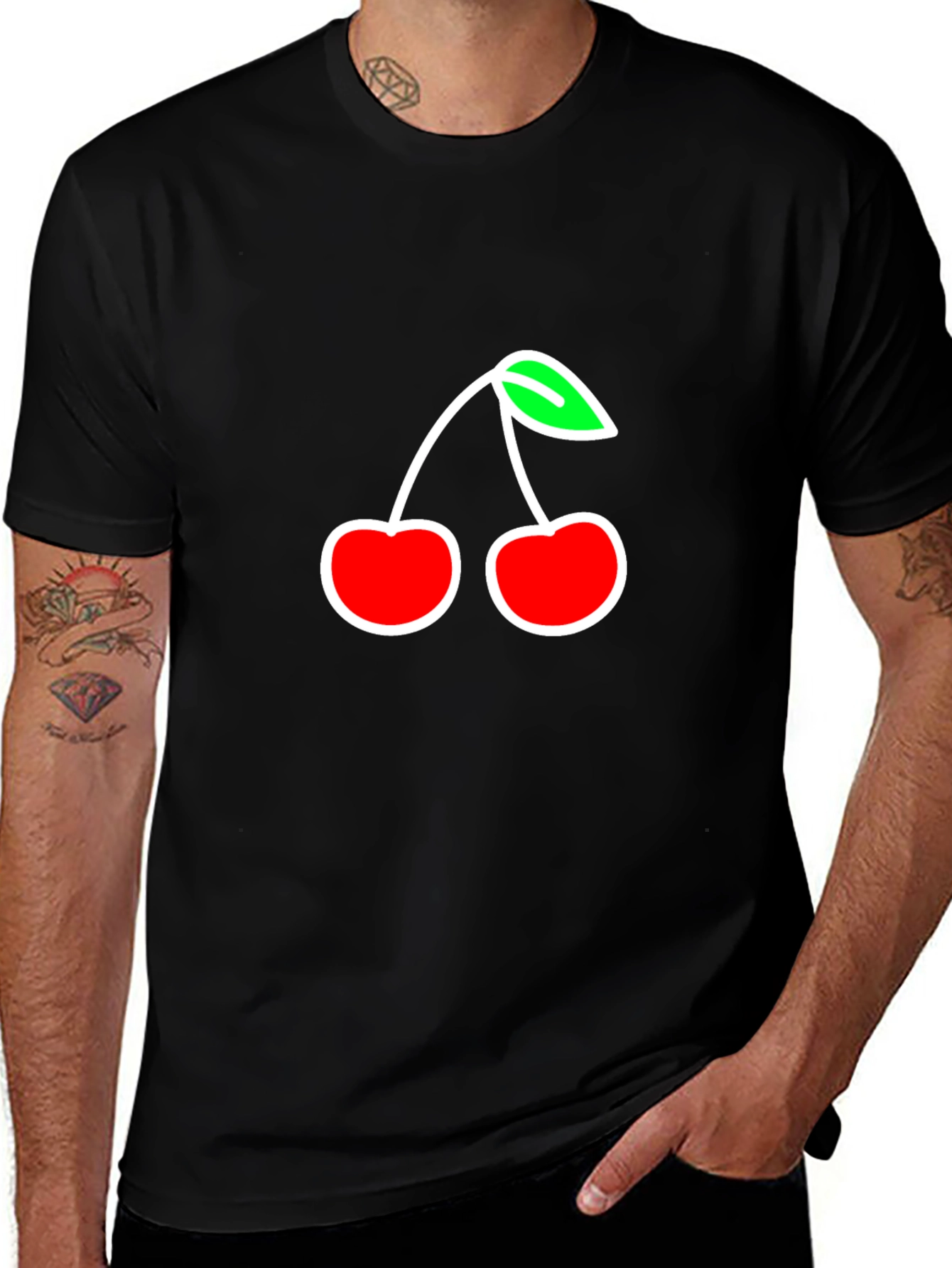 Cherry Graphic Black Tee