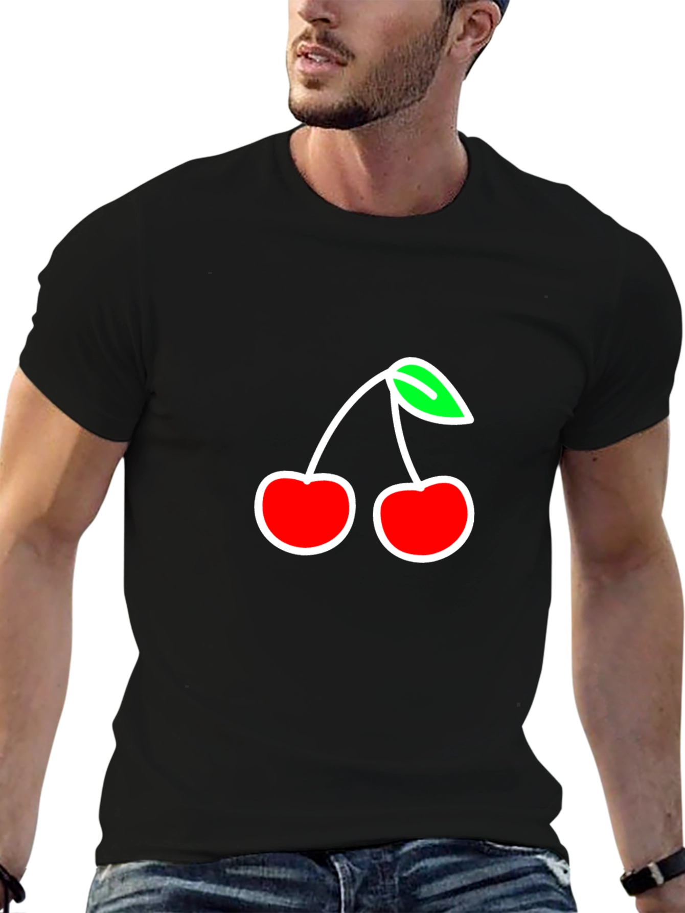 Cherry Graphic Black Tee