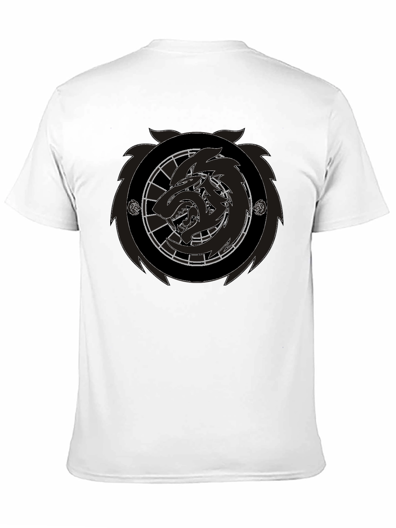Black Wolf Emblem Graphic Tee - Mens Fashion