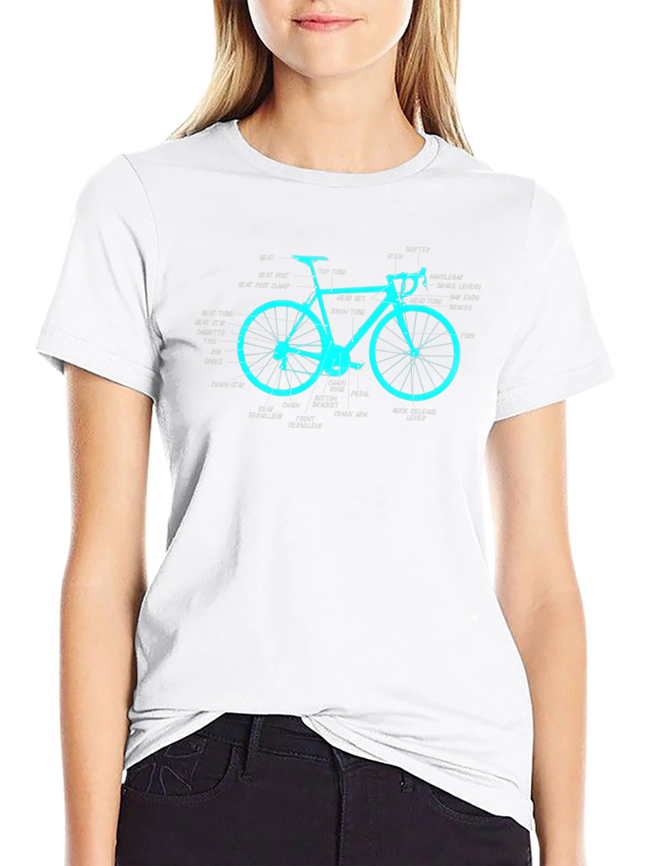 Anatomical Bicycle T-Shirt - Cycling Diagram Tee