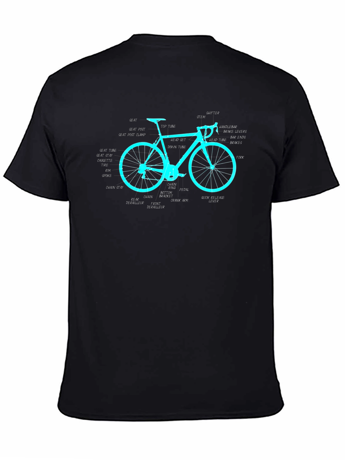 Anatomical Bicycle T-Shirt - Cycling Diagram Tee