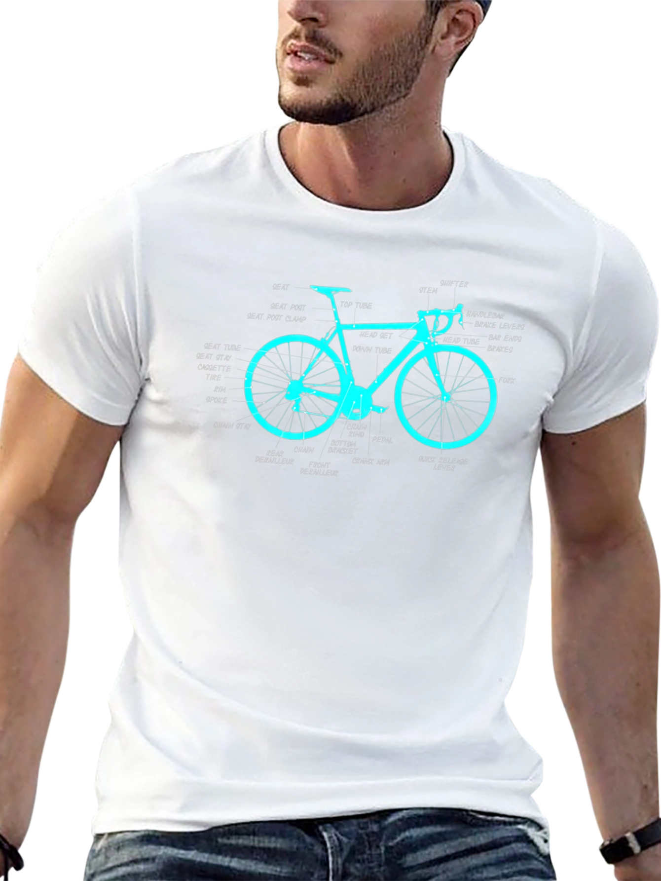 Anatomical Bicycle T-Shirt - Cycling Diagram Tee