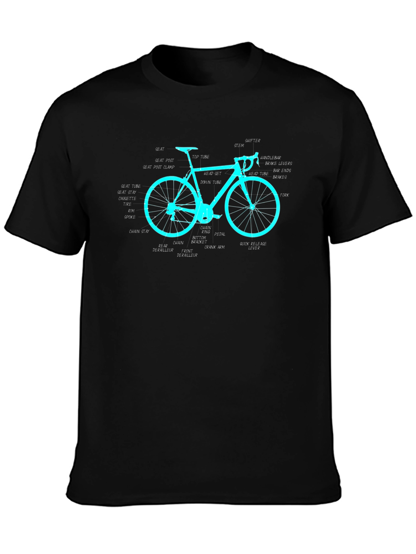 Anatomical Bicycle T-Shirt - Cycling Diagram Tee