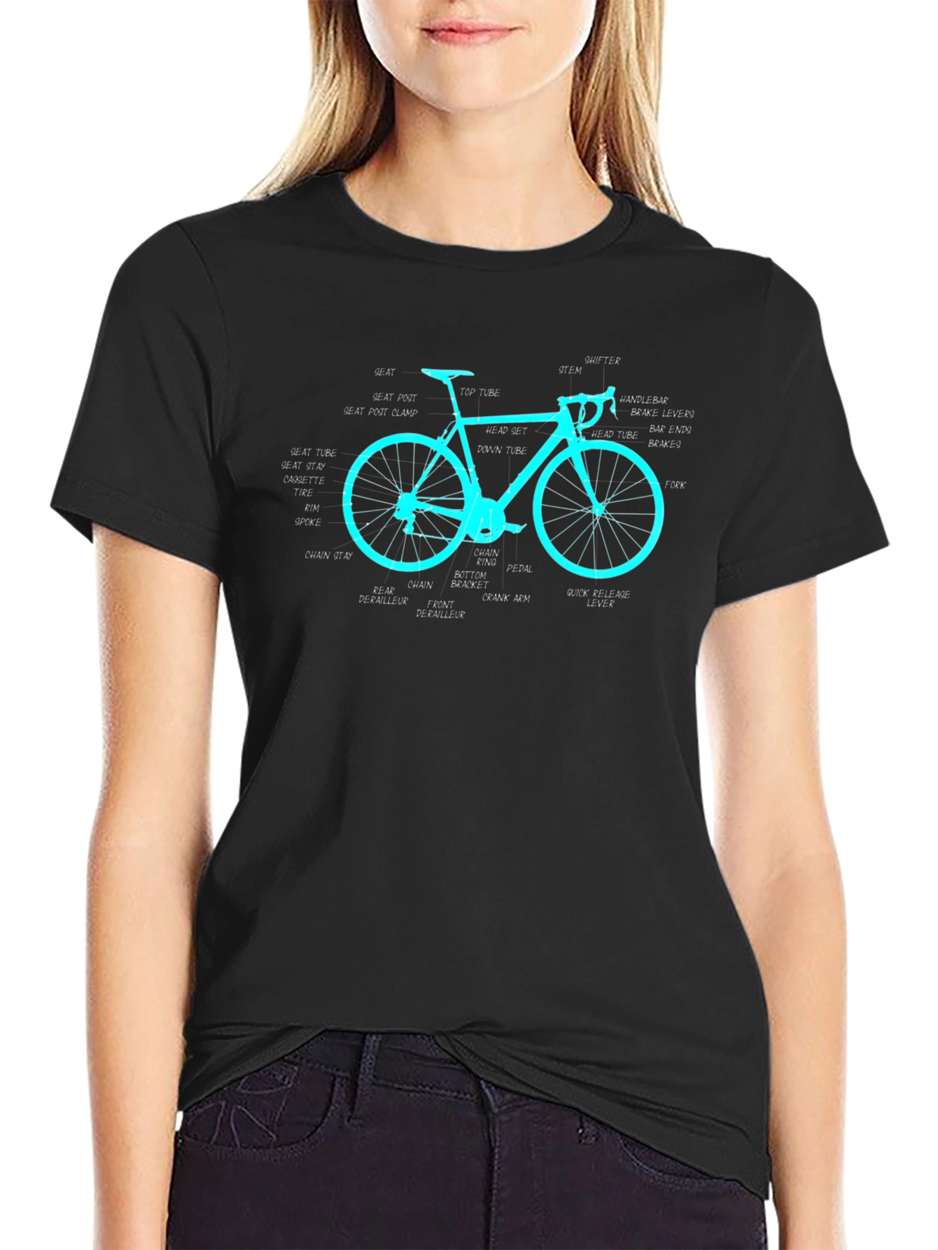 Anatomical Bicycle T-Shirt - Cycling Diagram Tee